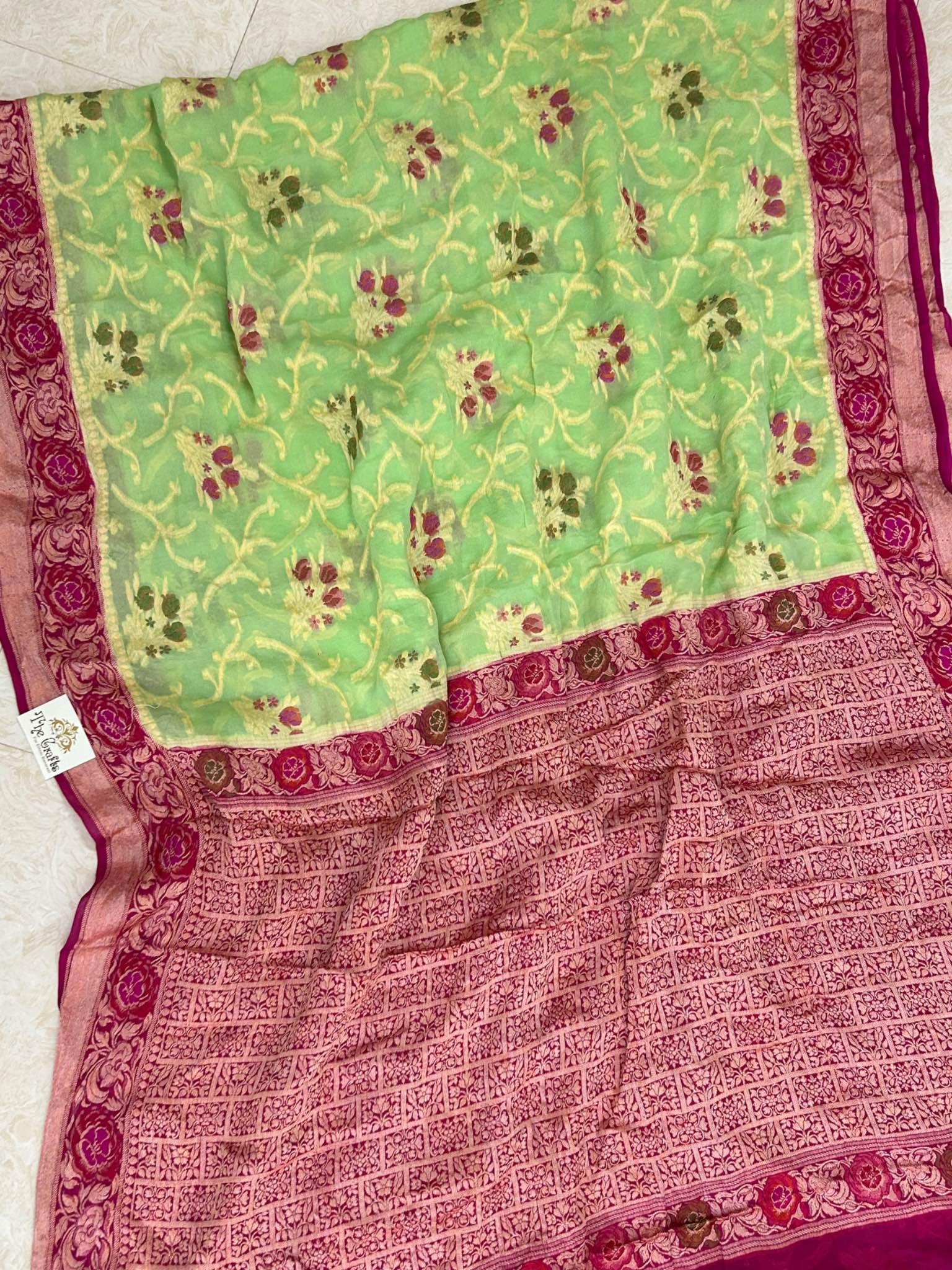 Pure Khaddi Chiffon Banarasi Saree