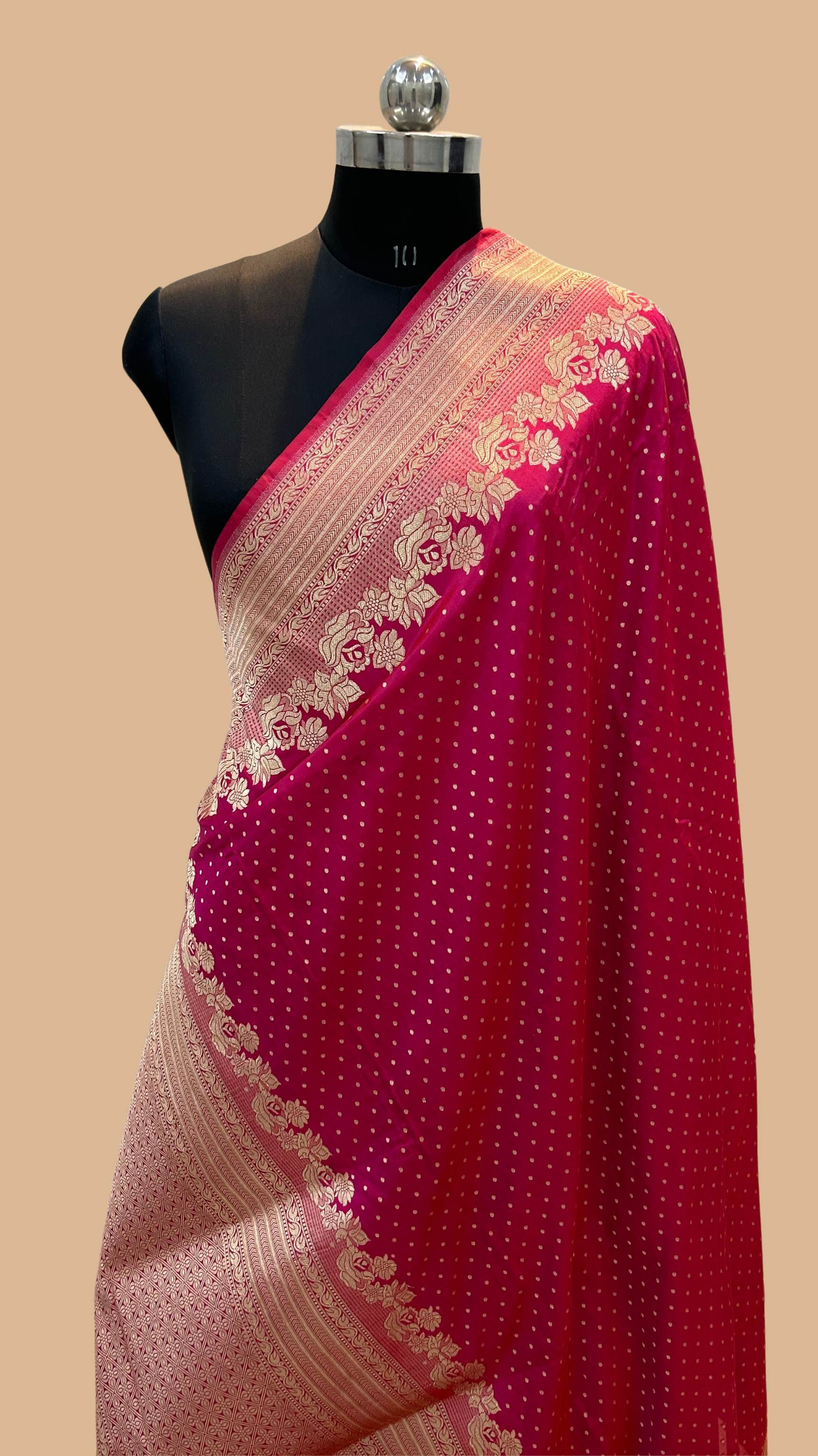 Pure Katan Silk Handloom Banarasi Saree - Chunri Buti