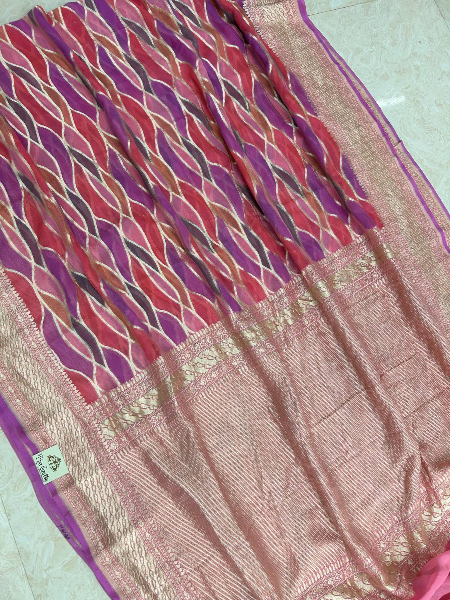 Khaddi Georgette Handloom Banarasi Saree