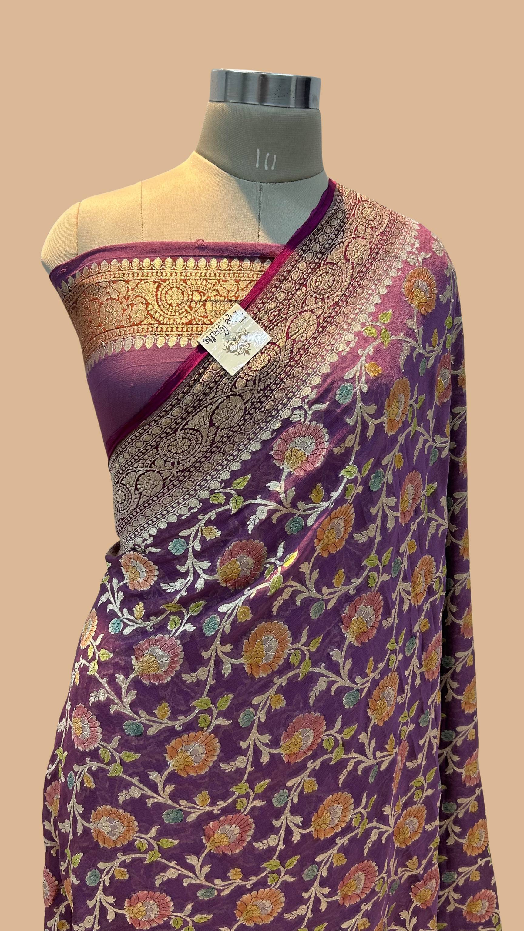 Khaddi Georgette Handloom Banarasi Saree