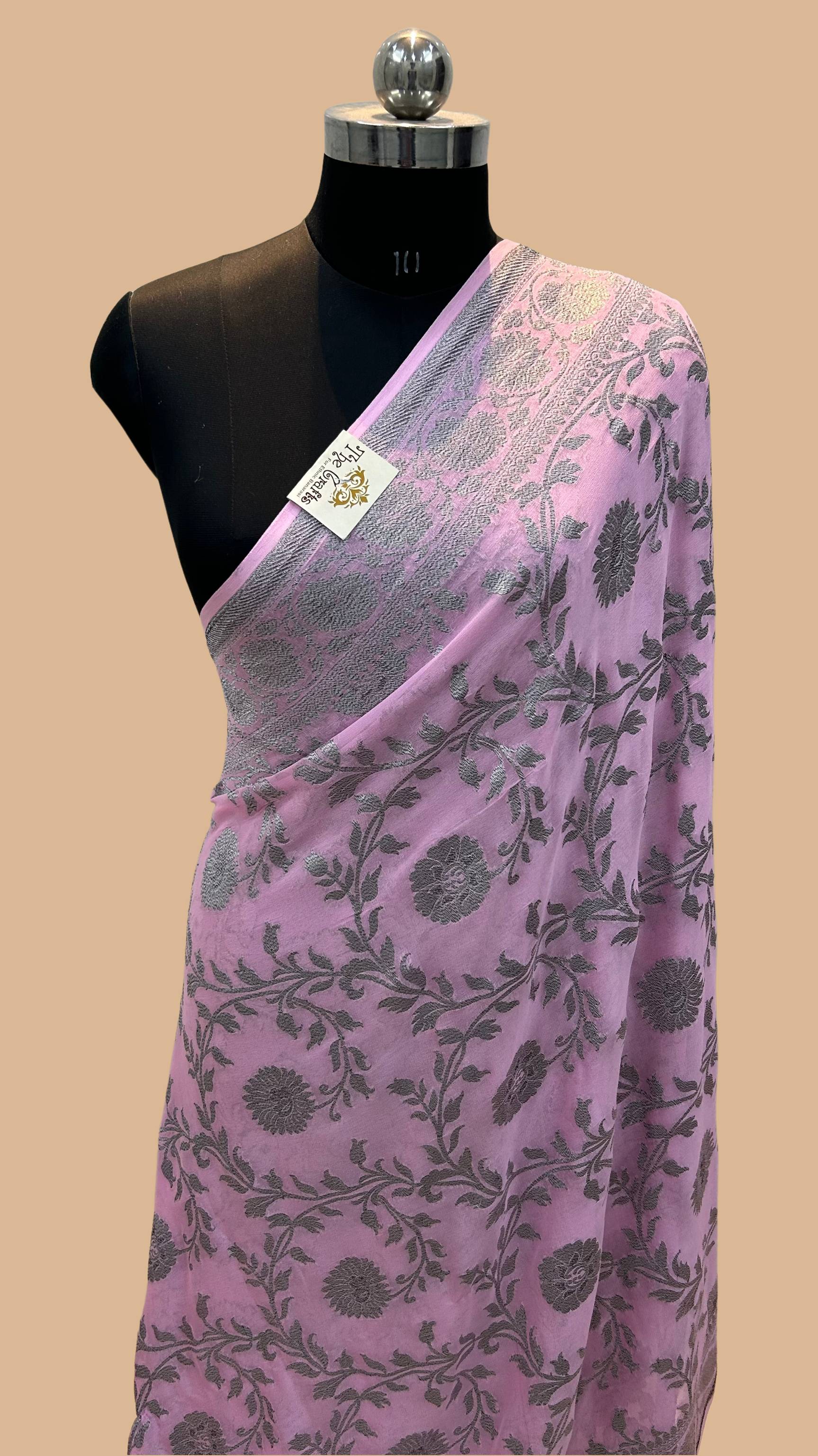 Khaddi Georgette Banarasi Saree - Antique Zari