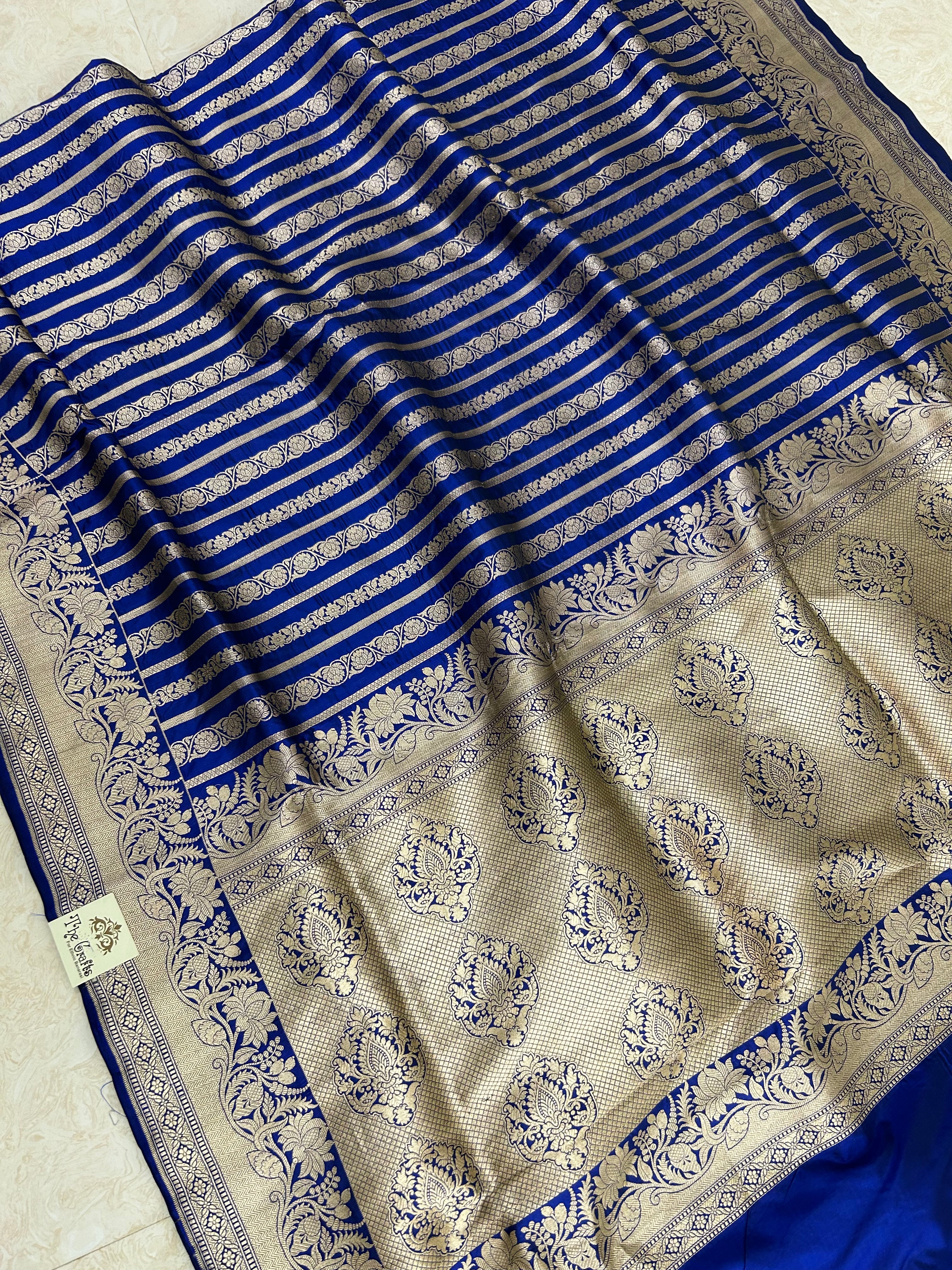 Pure Katan Silk Handloom Banarasi Saree - Jaal work