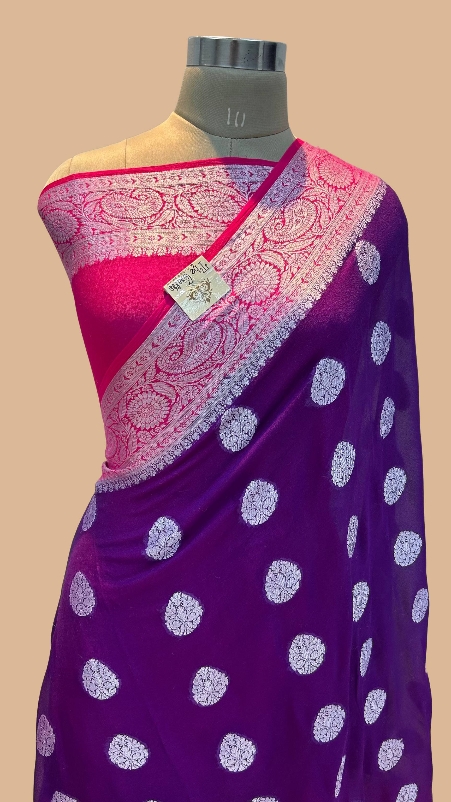 Pure Khaddi Chiffon Banarasi Saree