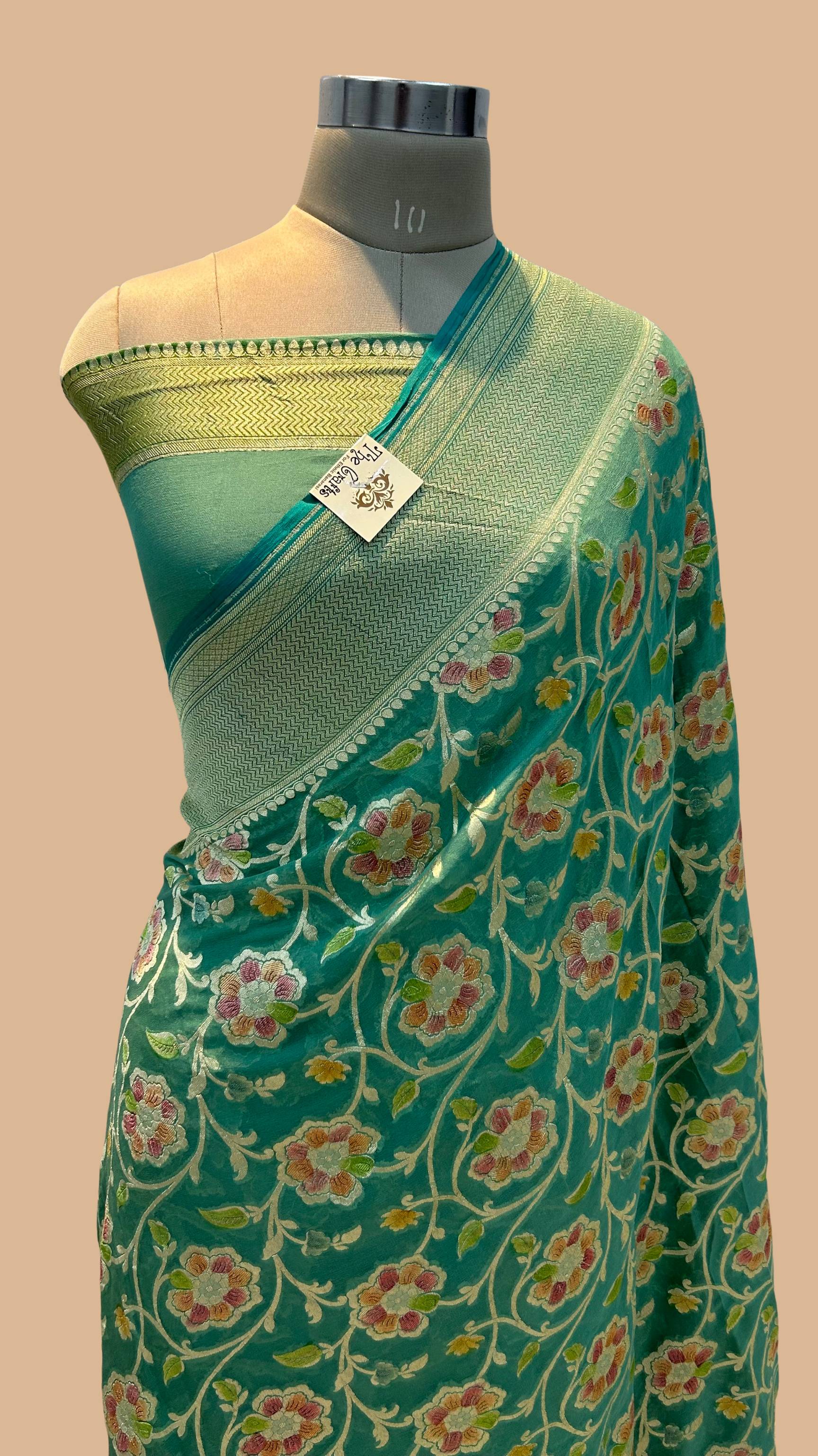 Khaddi Georgette Handloom Banarasi Saree