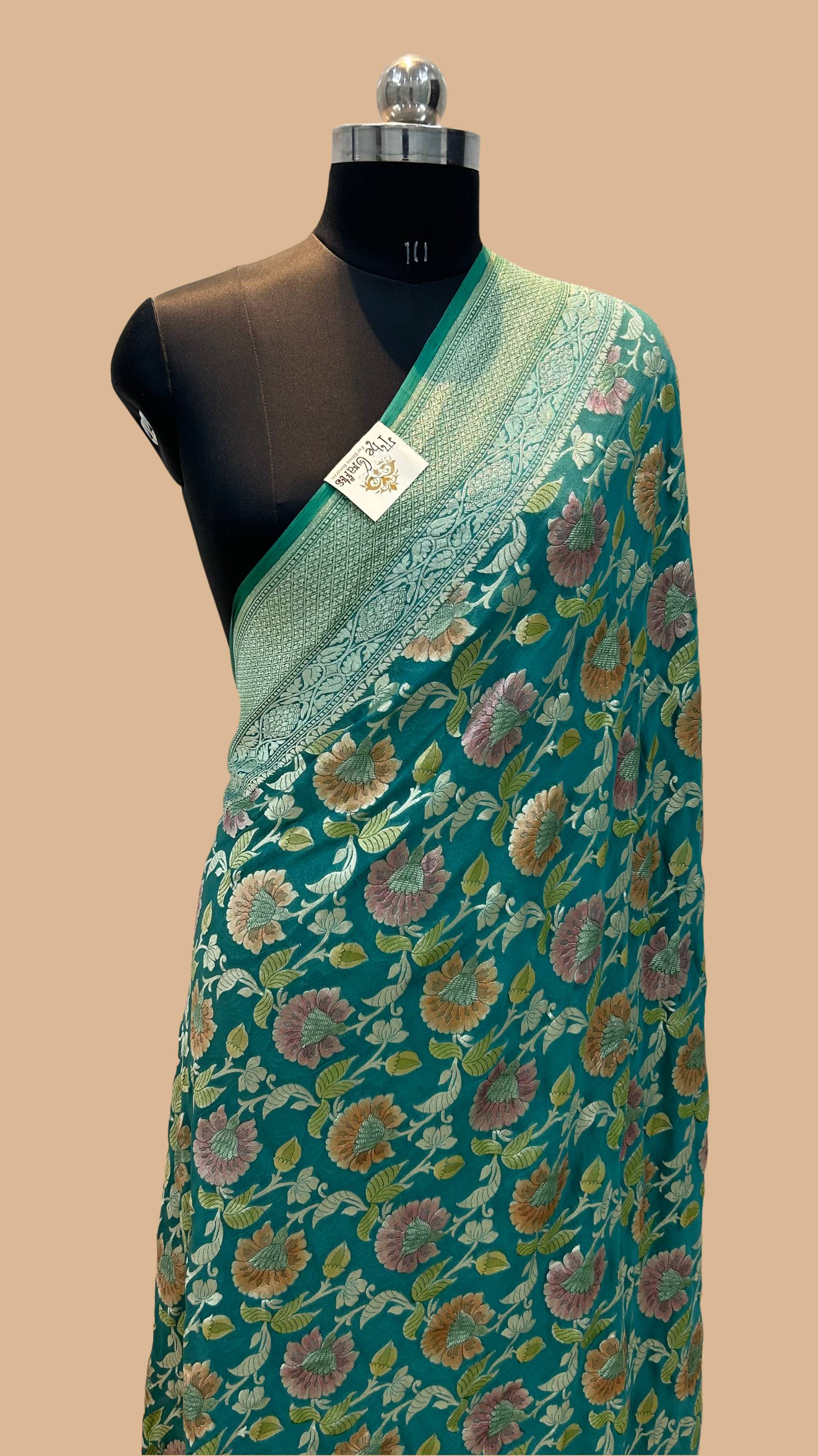 Khaddi Georgette Handloom Banarasi Saree