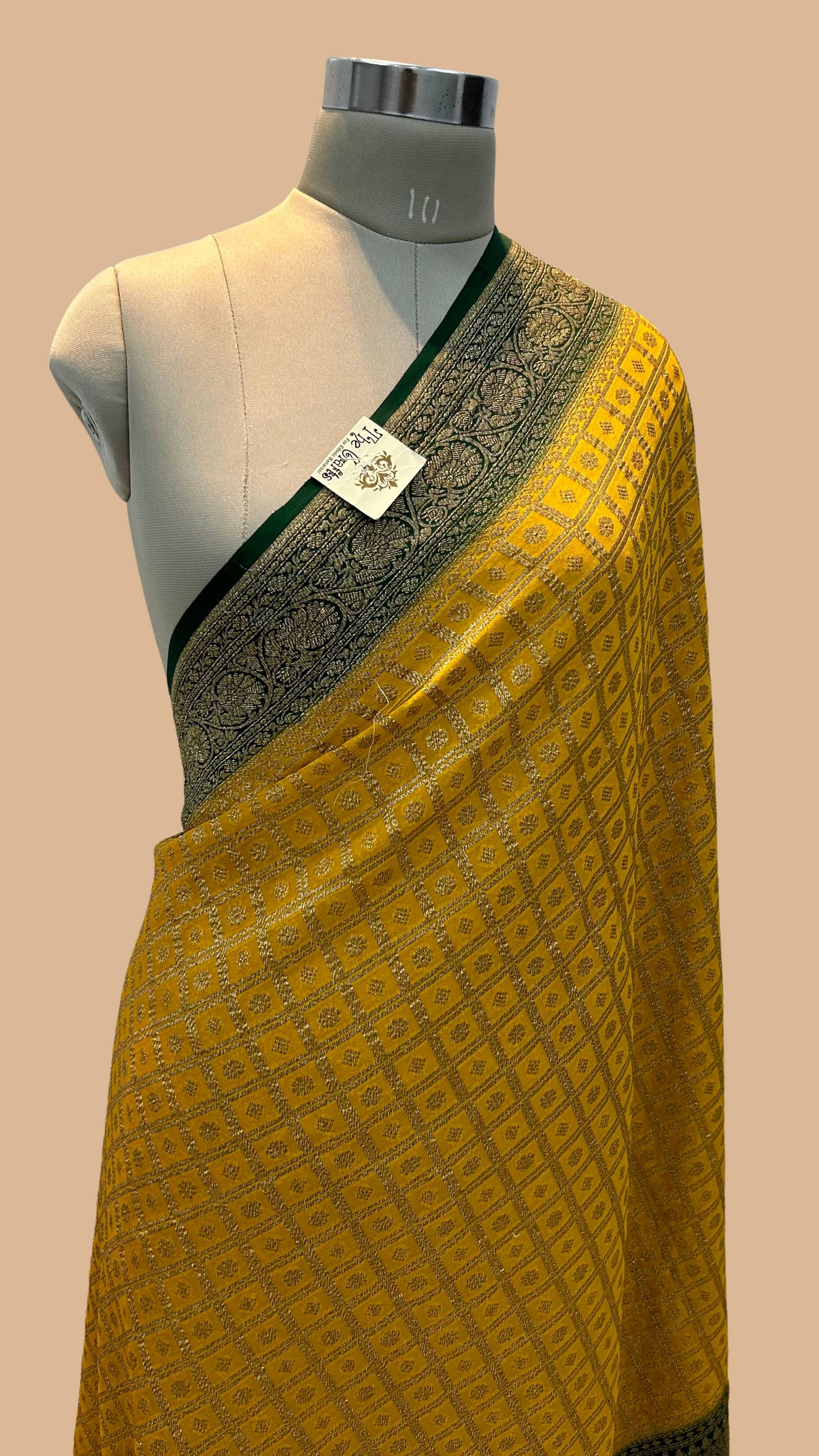 Khaddi Georgette Banarasi Saree - Antique Zari