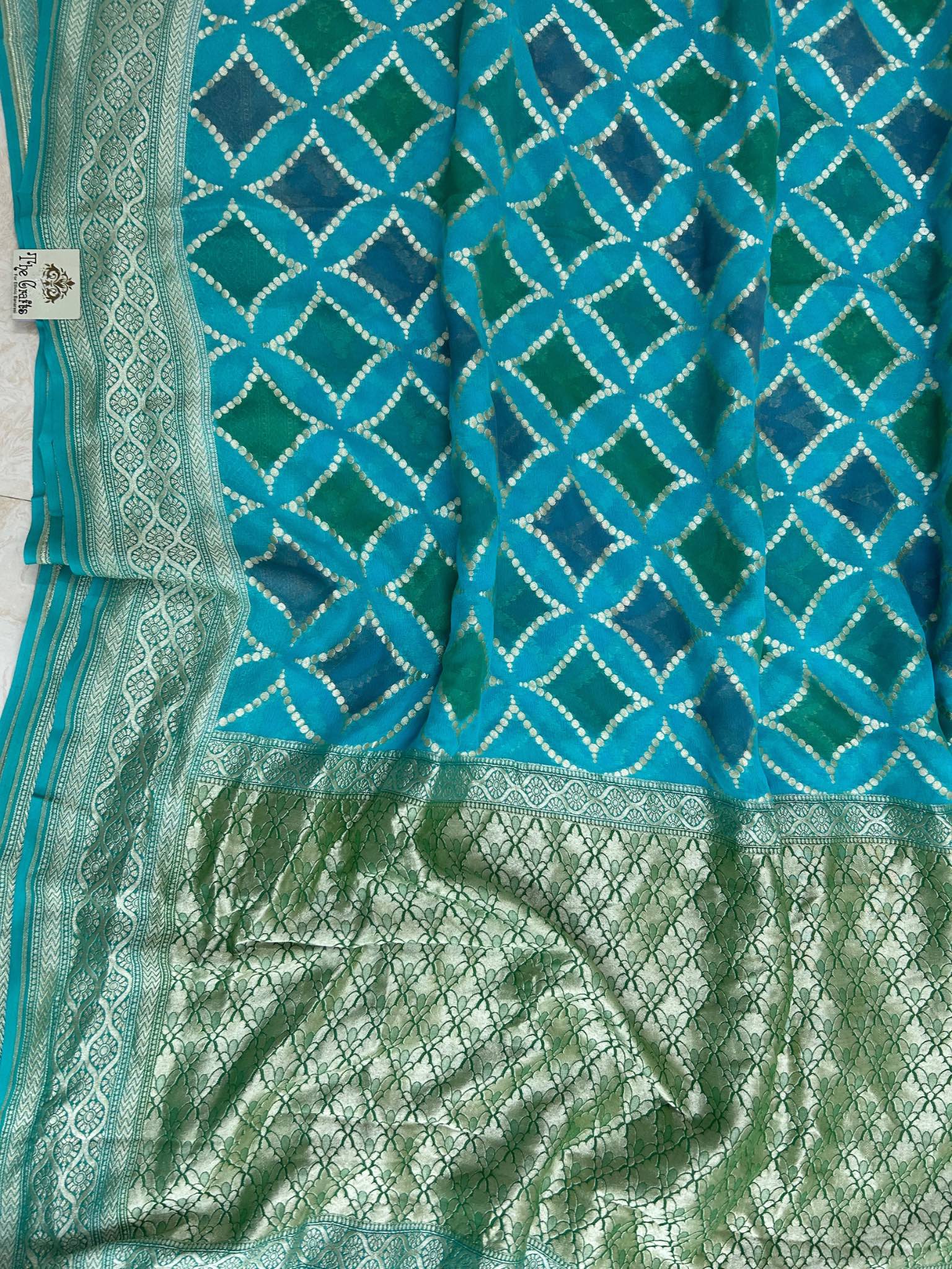 Khaddi Georgette Handloom Banarasi Saree