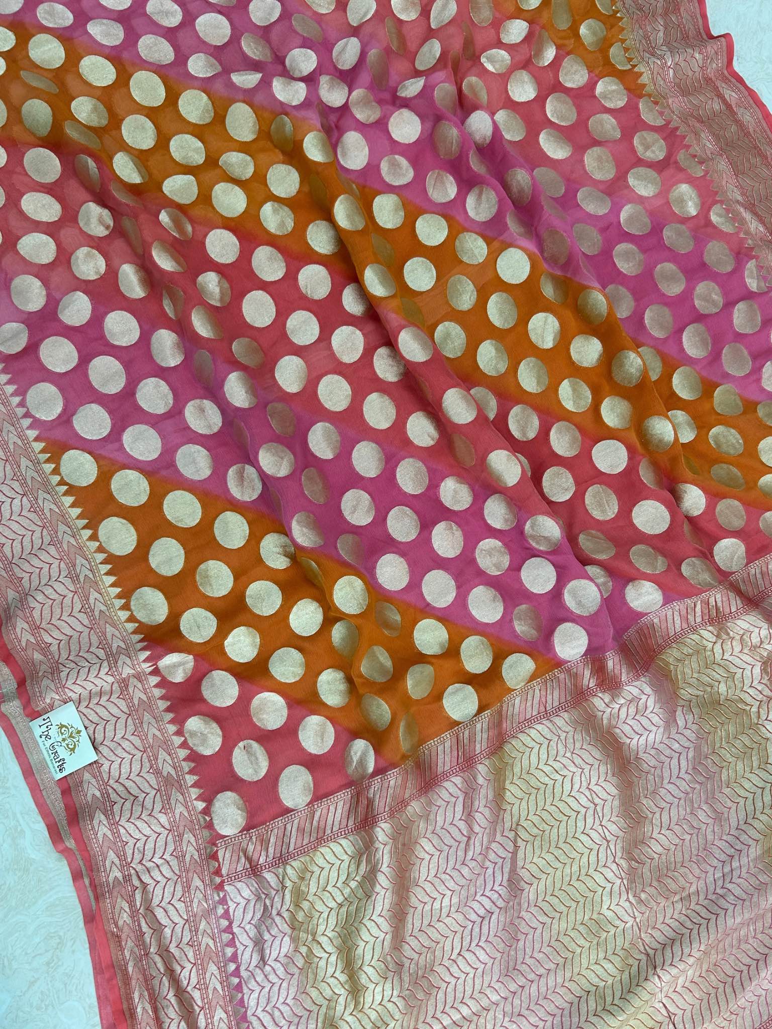 Khaddi Georgette Handloom Banarasi Saree