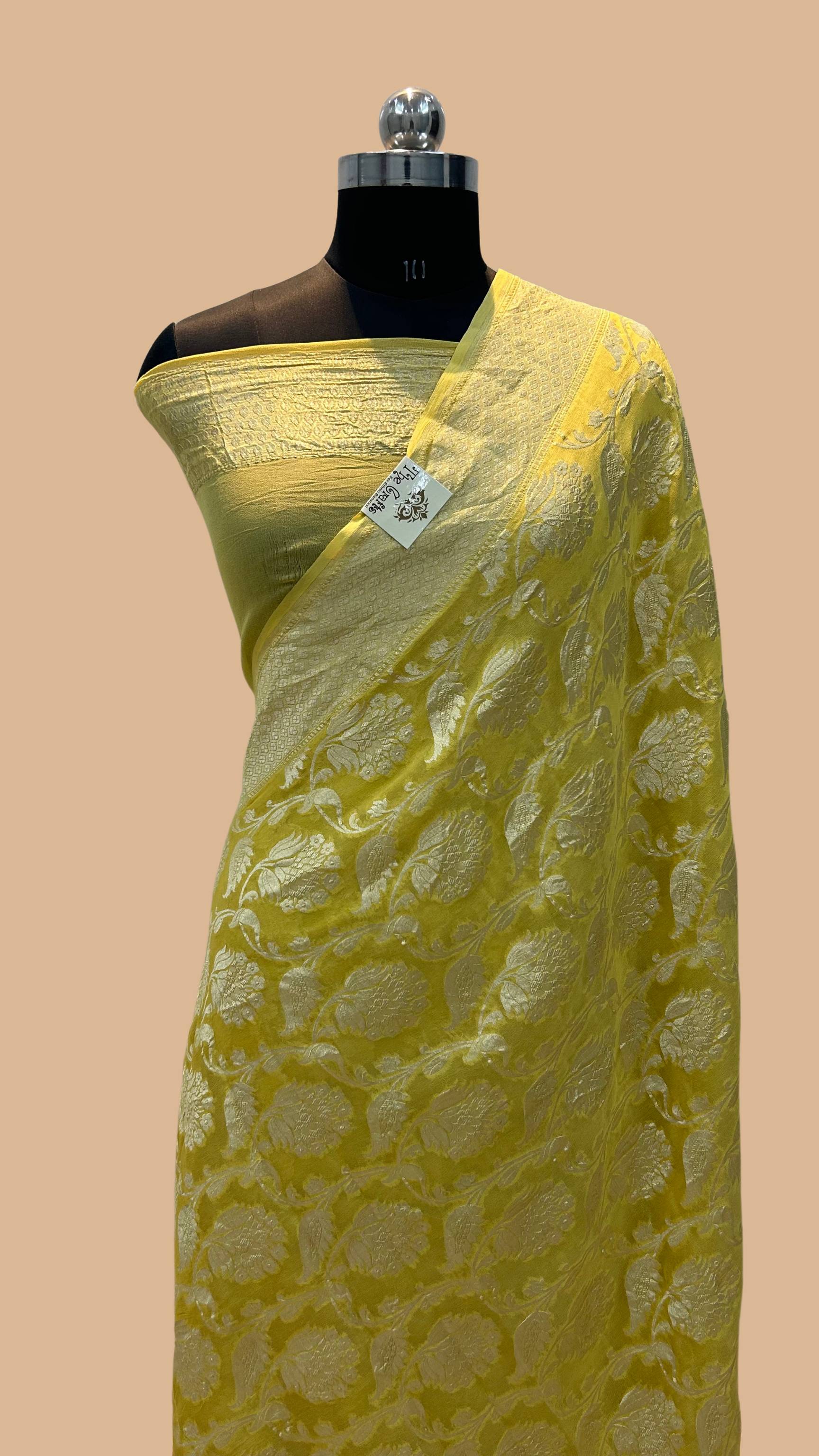 Khaddi Georgette Handloom Banarasi Saree - Water Zari