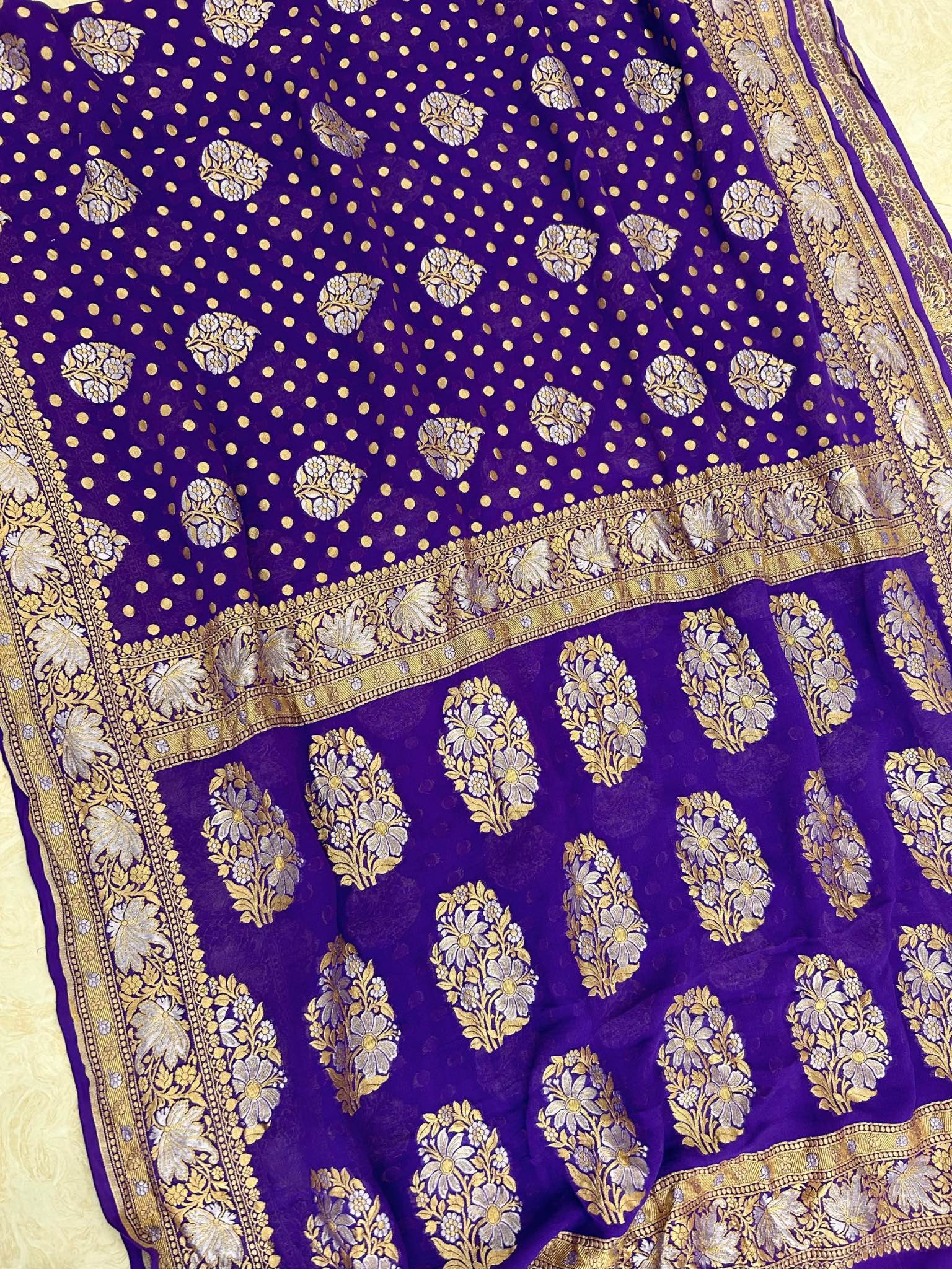 Khaddi Georgette Banarasi Saree - Sona Roopa