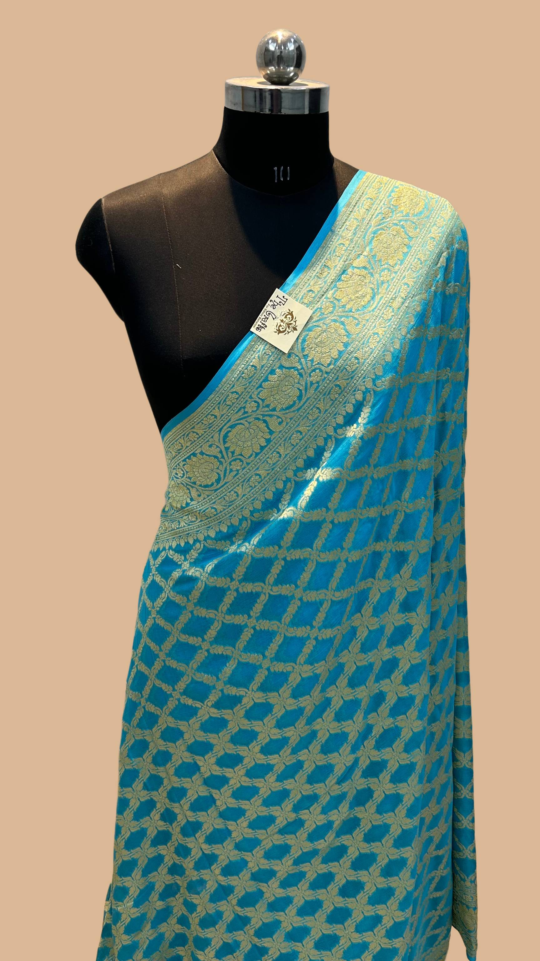 Khaddi Georgette Banarasi Saree - Gold Zari