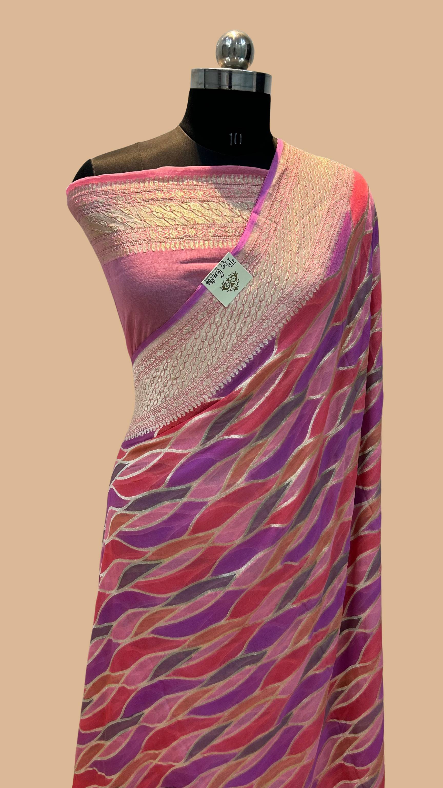 Khaddi Georgette Handloom Banarasi Saree