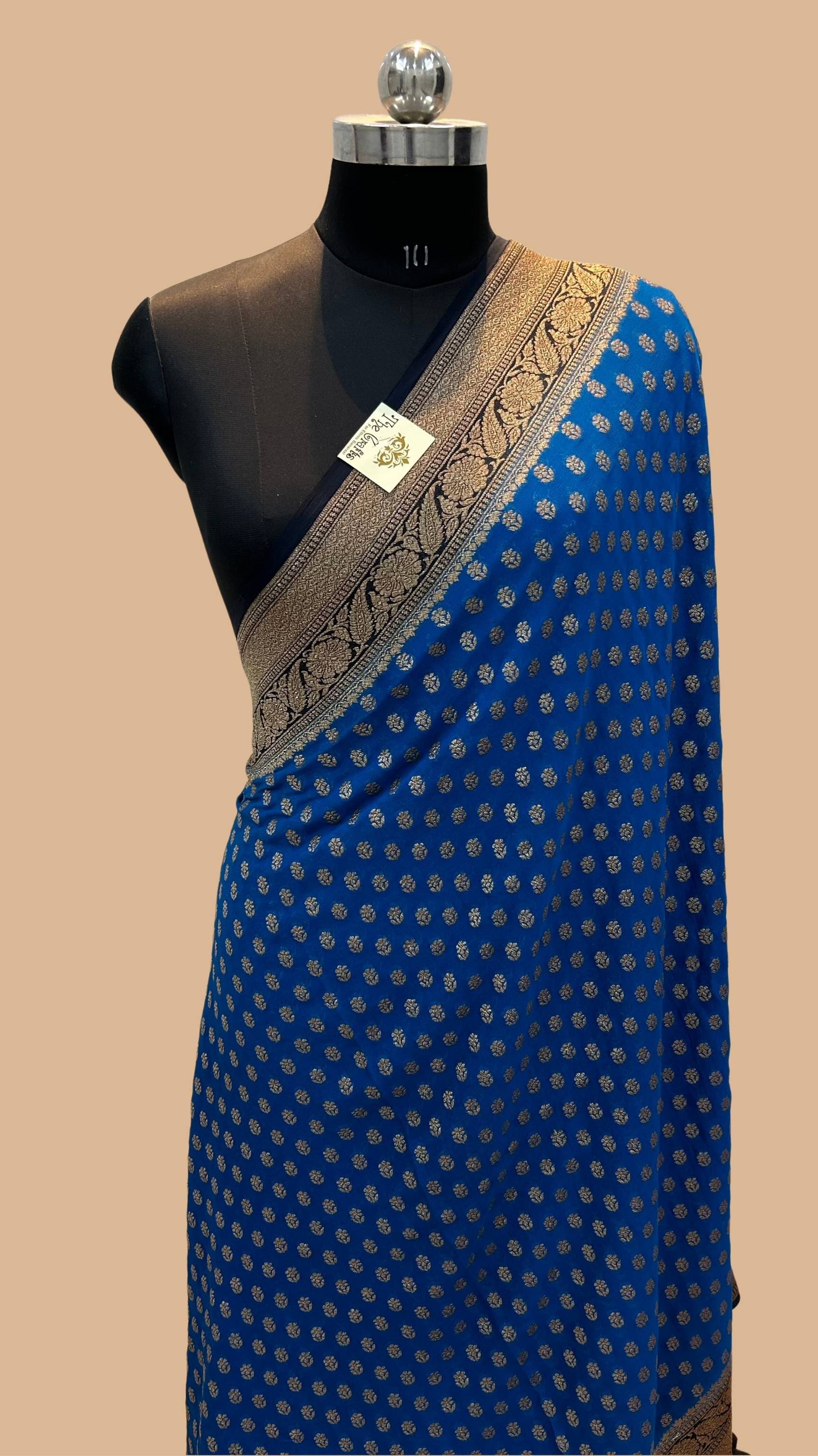 Khaddi Georgette Banarasi Saree - Antique Zari