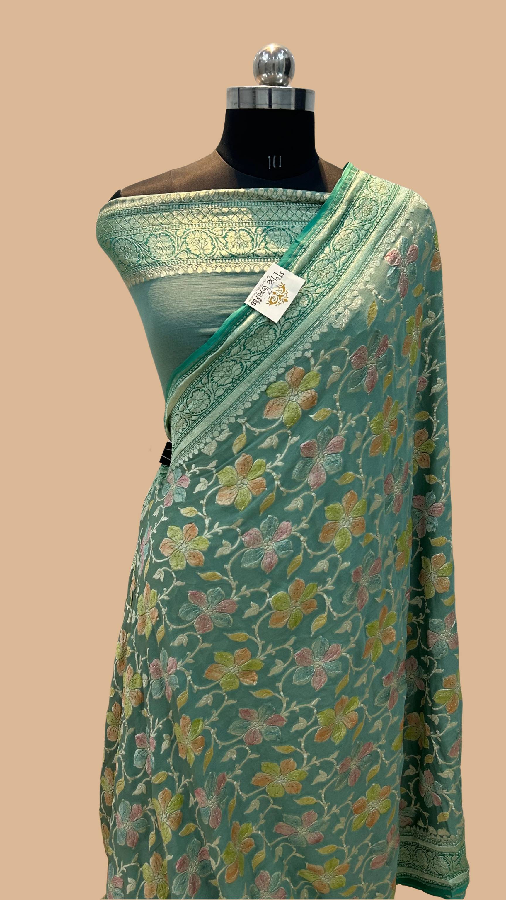 Khaddi Georgette Handloom Banarasi Saree