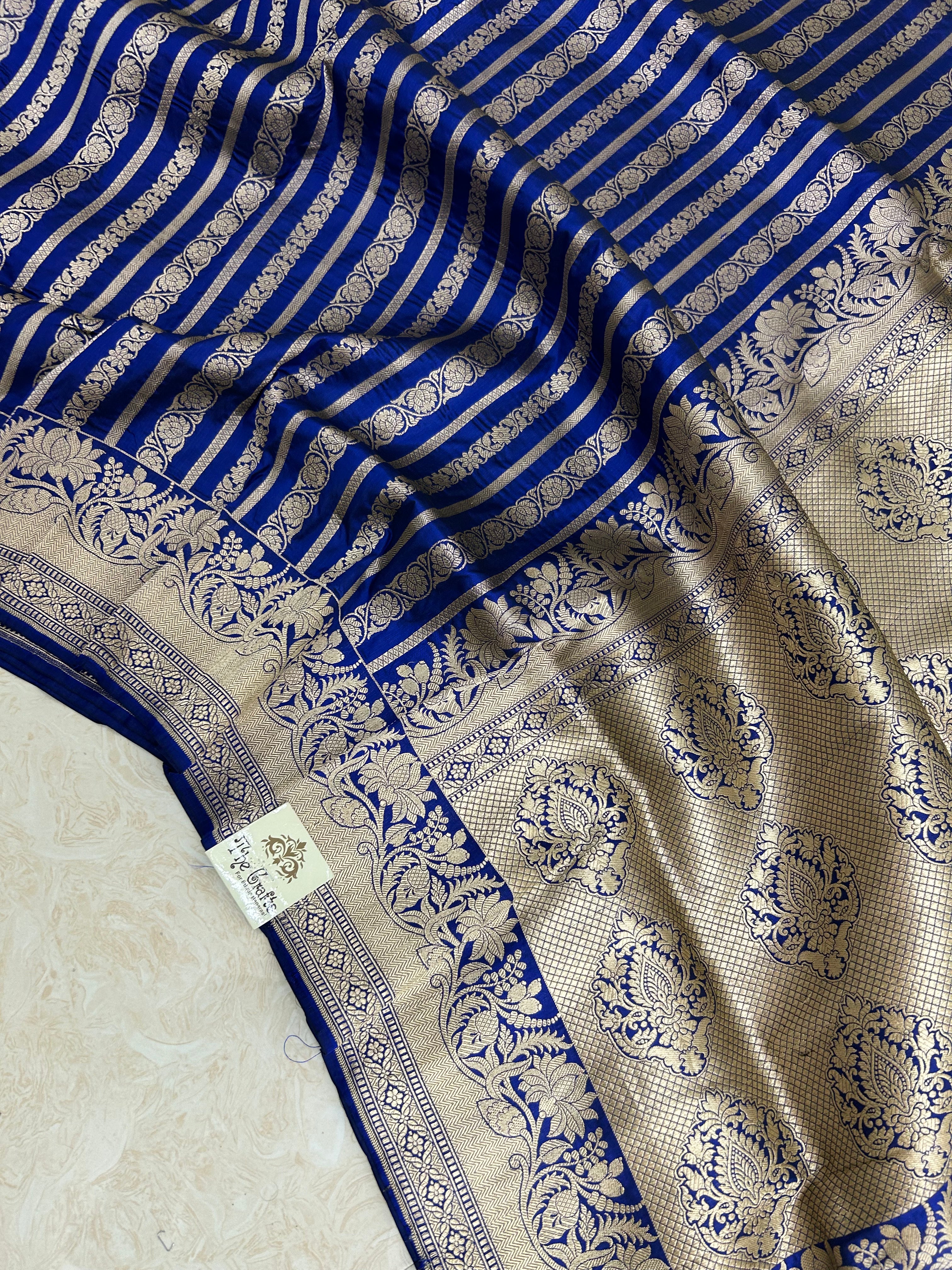 Pure Katan Silk Handloom Banarasi Saree - Jaal work