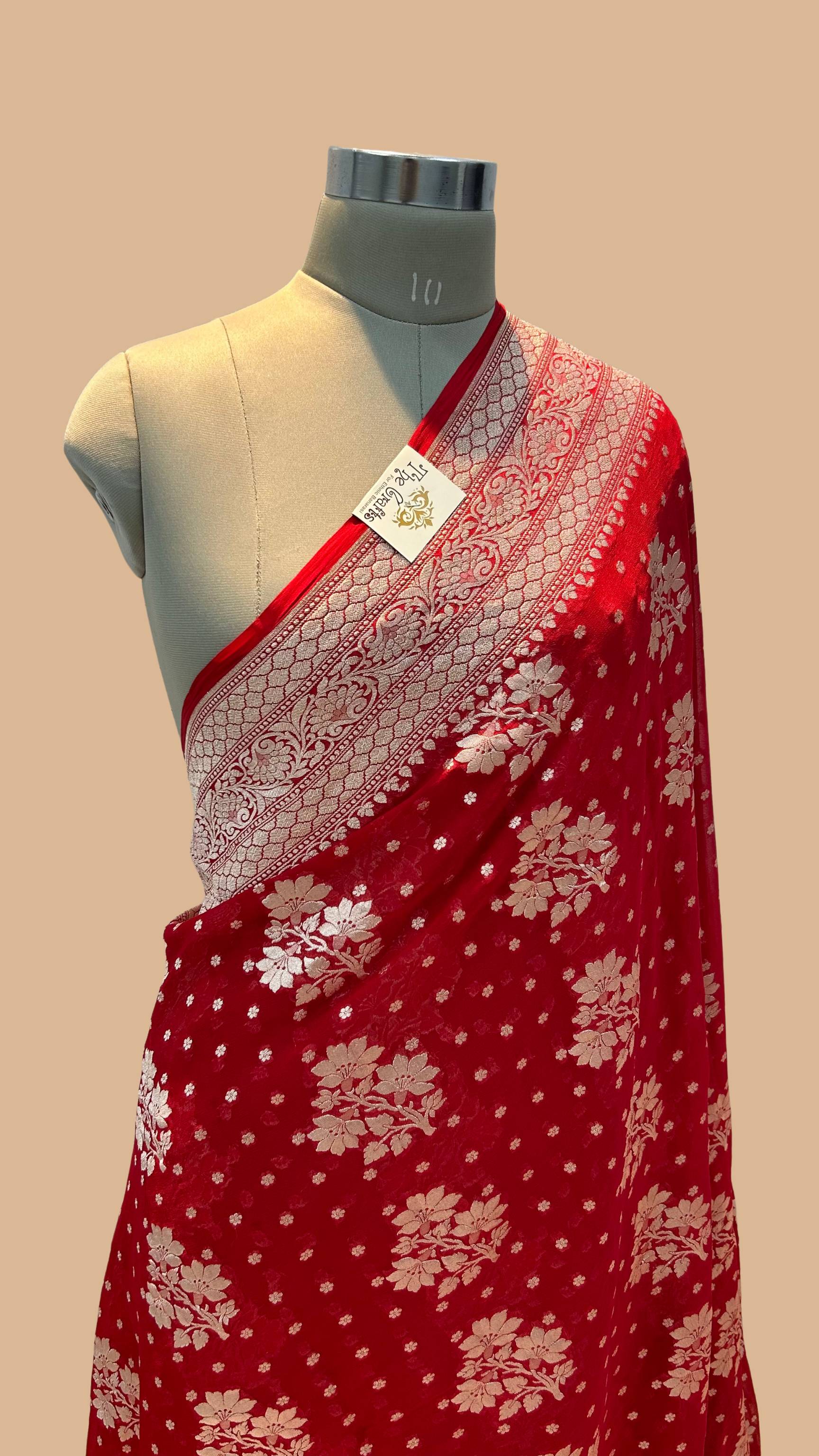 Khaddi Georgette Handloom Banarasi Saree