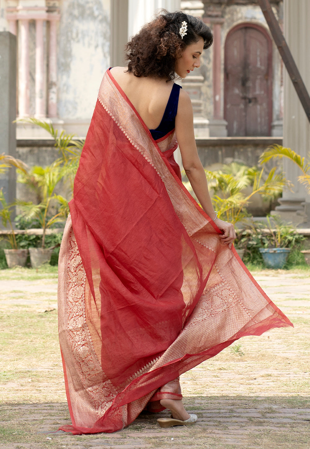 Pure Linen Banarasi Saree