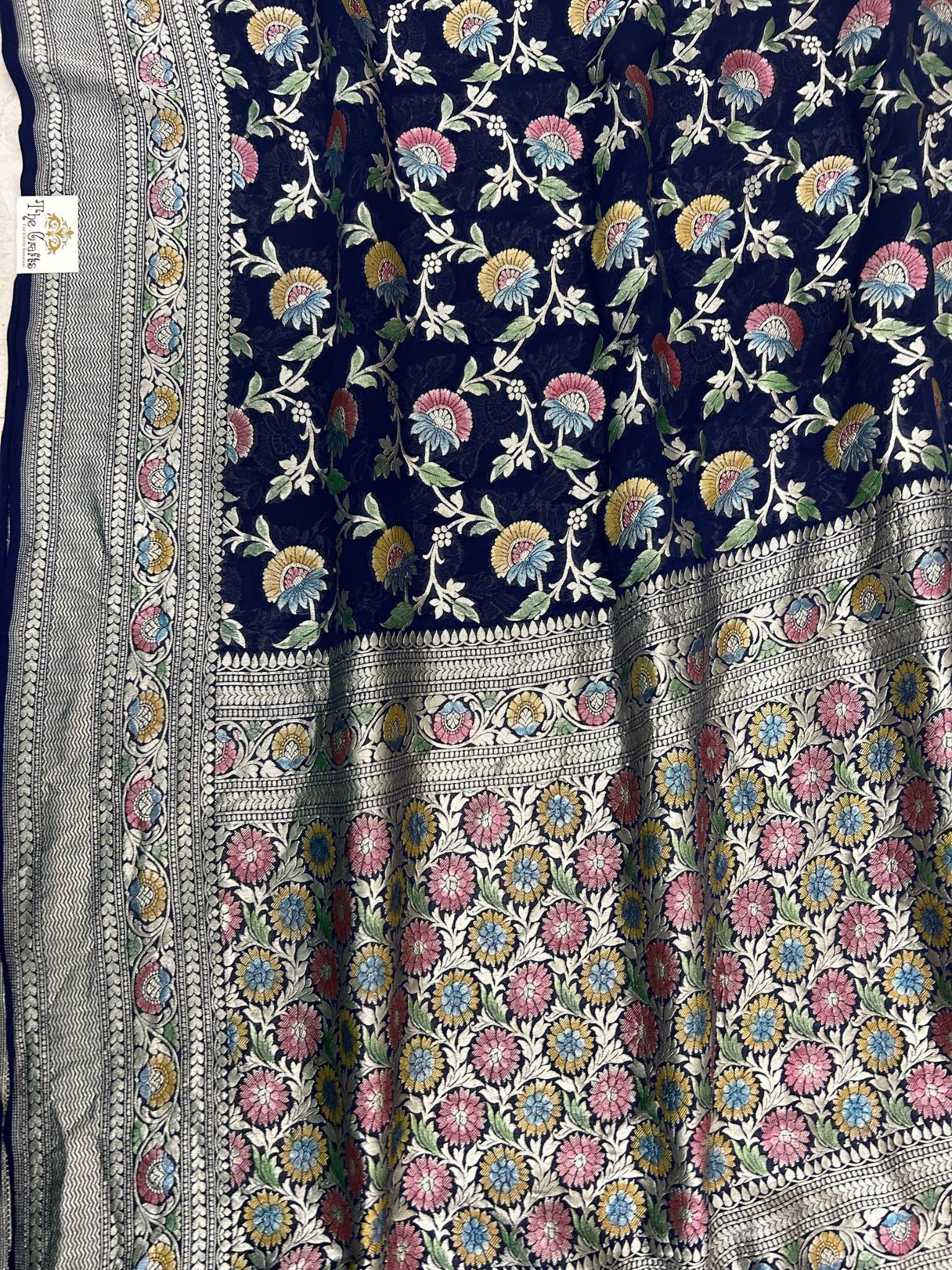 Khaddi Georgette Handloom Banarasi Saree