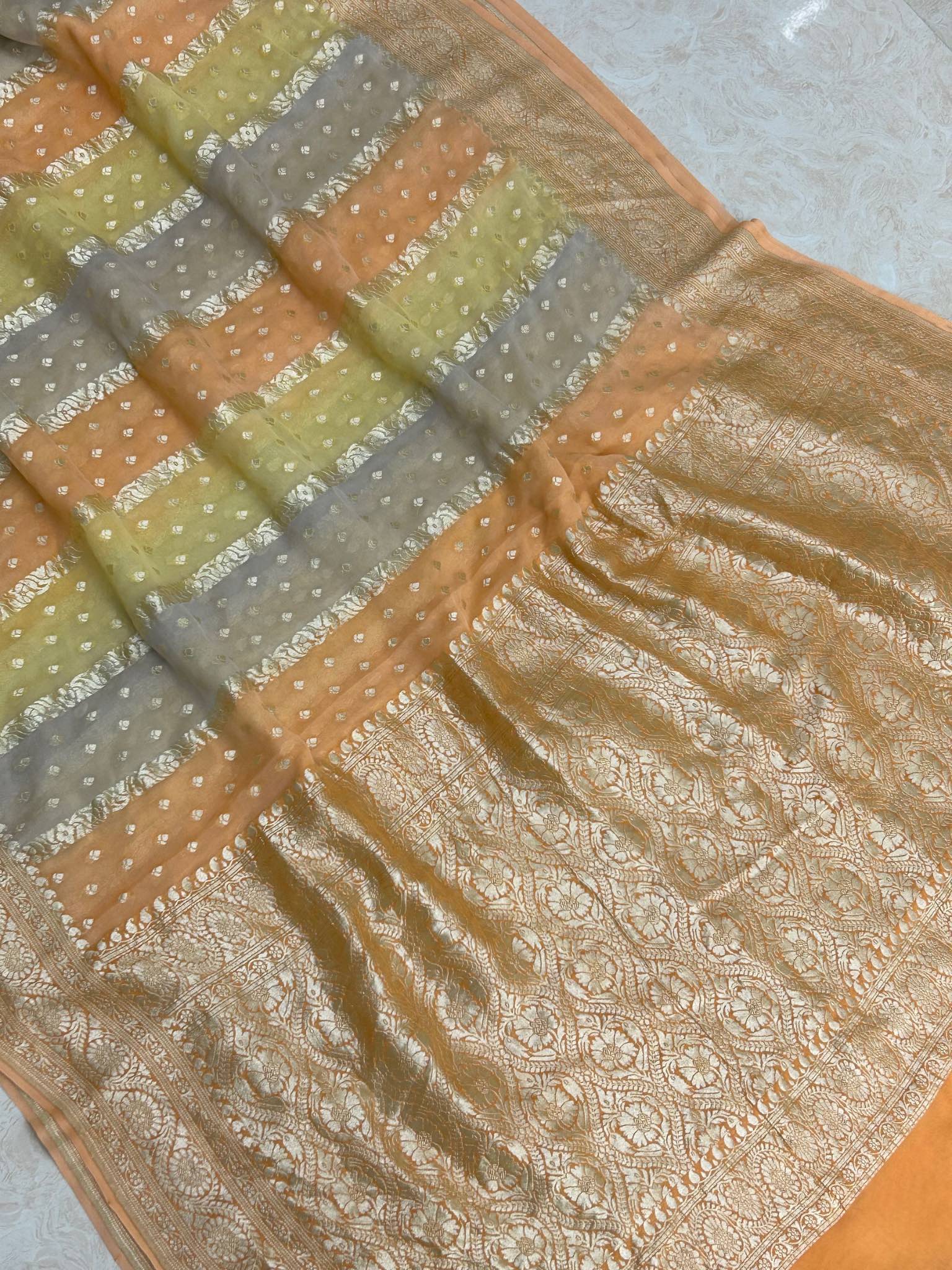 Khaddi Georgette Handloom Banarasi Saree