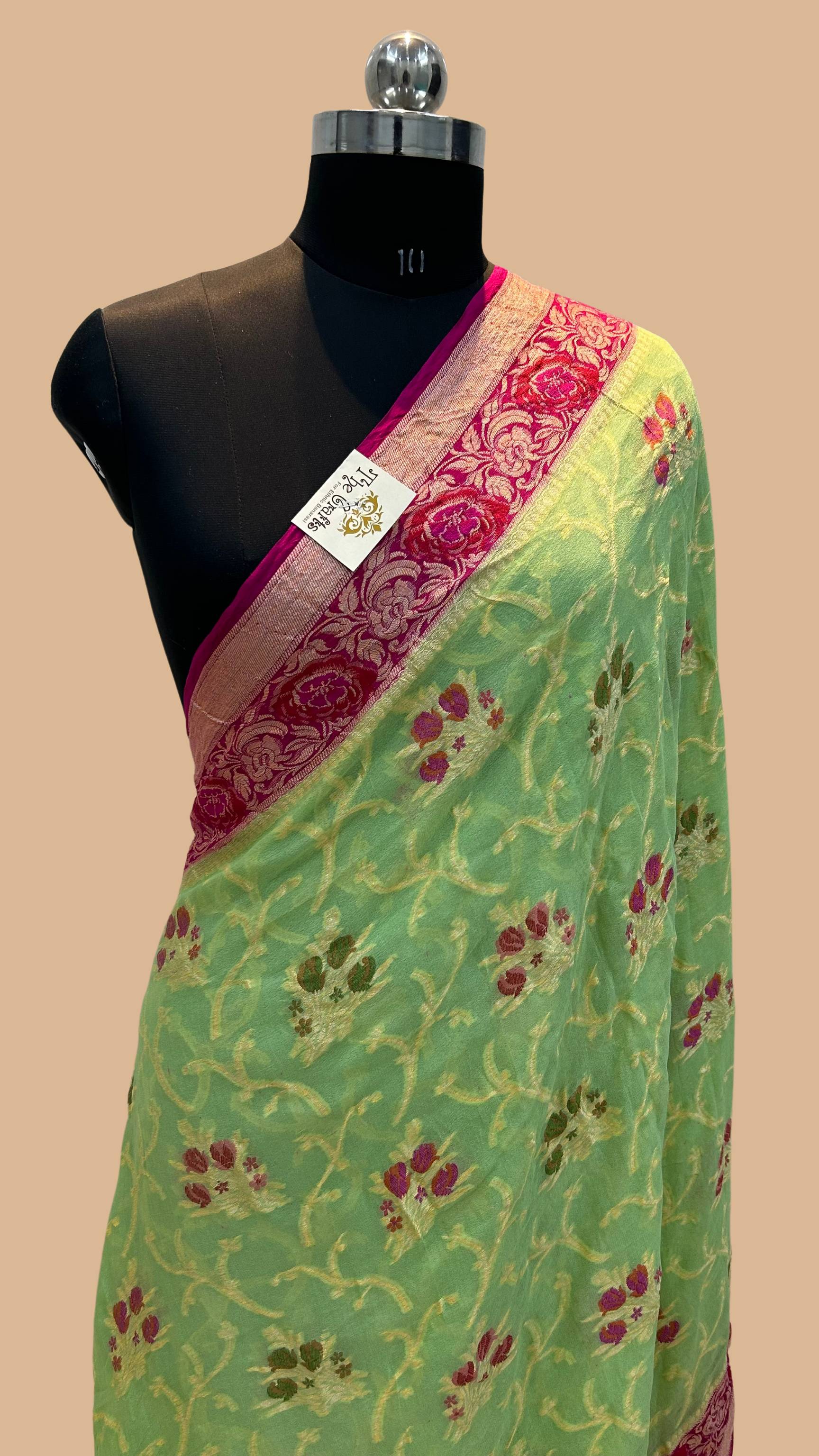 Pure Khaddi Chiffon Banarasi Saree