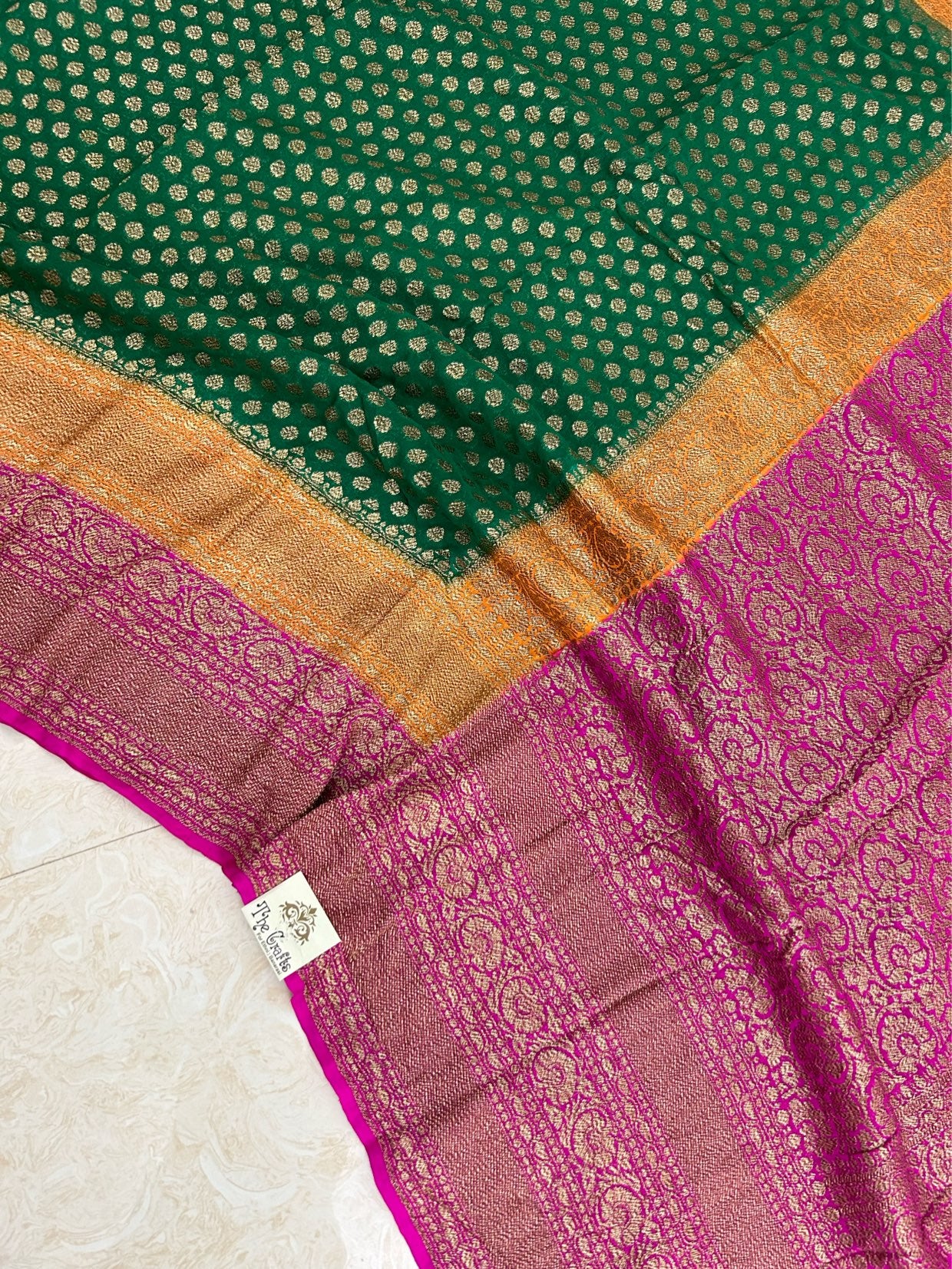 Khaddi Georgette Banarasi Saree - Antique Zari