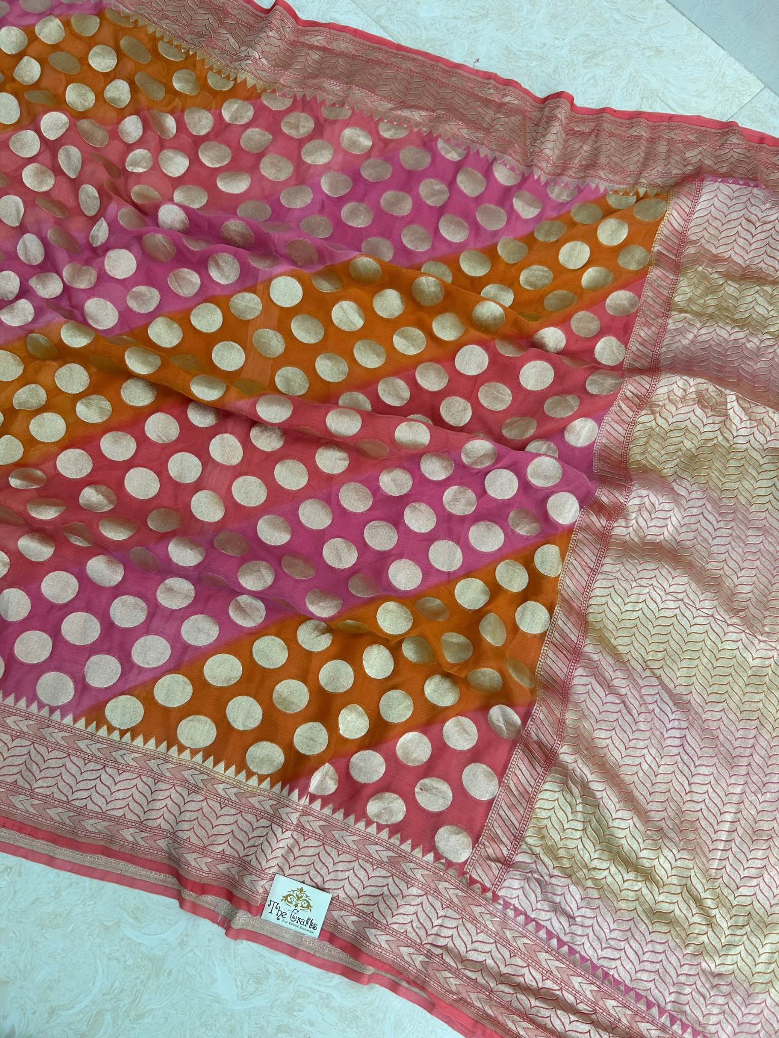 Khaddi Georgette Handloom Banarasi Saree