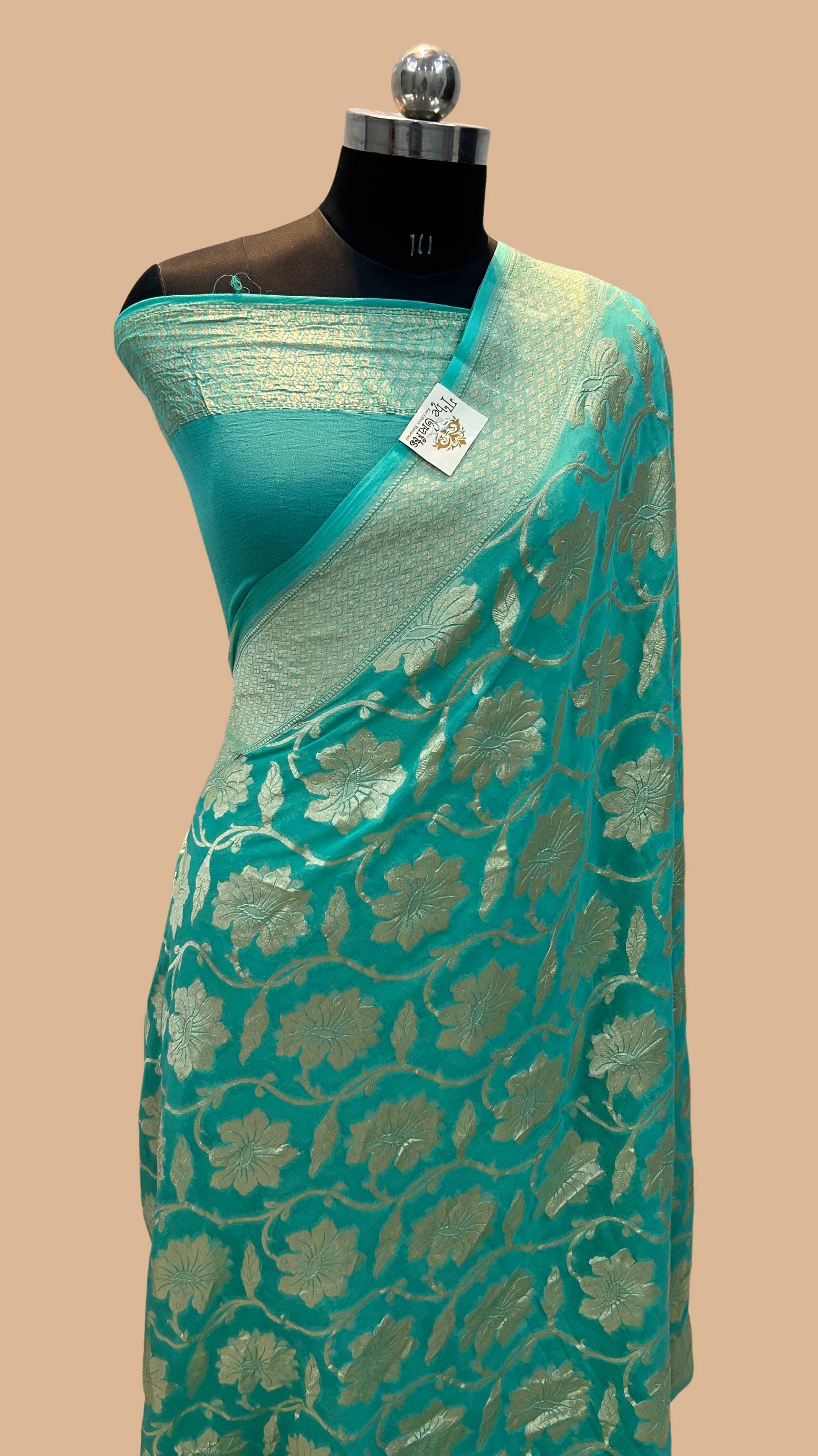 Khaddi Georgette Handloom Banarasi Saree