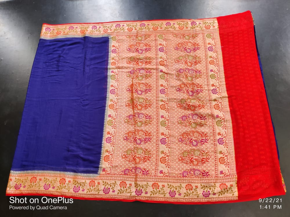 Pure Khaddi Chiffon Banarasi Saree