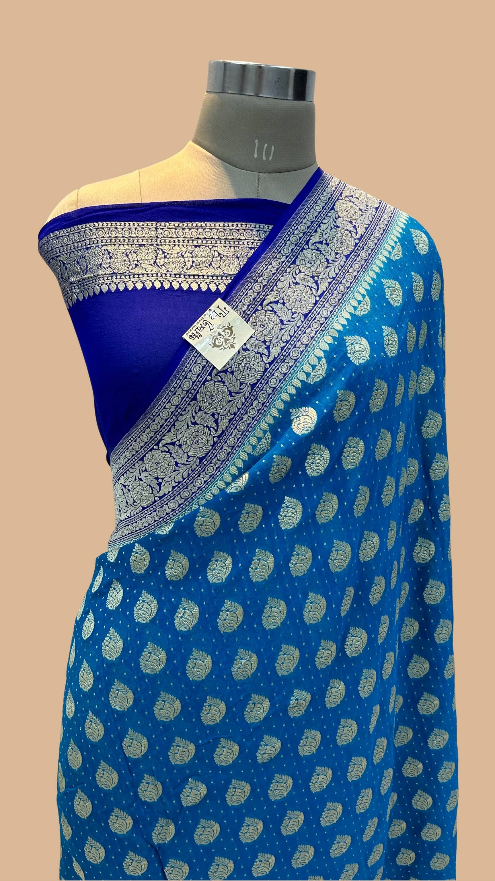 Khaddi Georgette Handloom Banarasi Saree