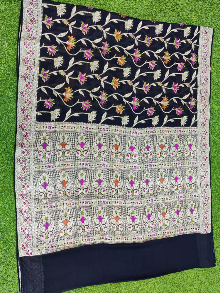 Pure Khaddi Chiffon Banarasi Saree