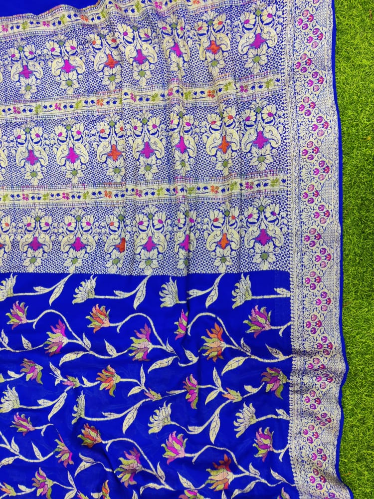 Pure Khaddi Chiffon Banarasi Saree