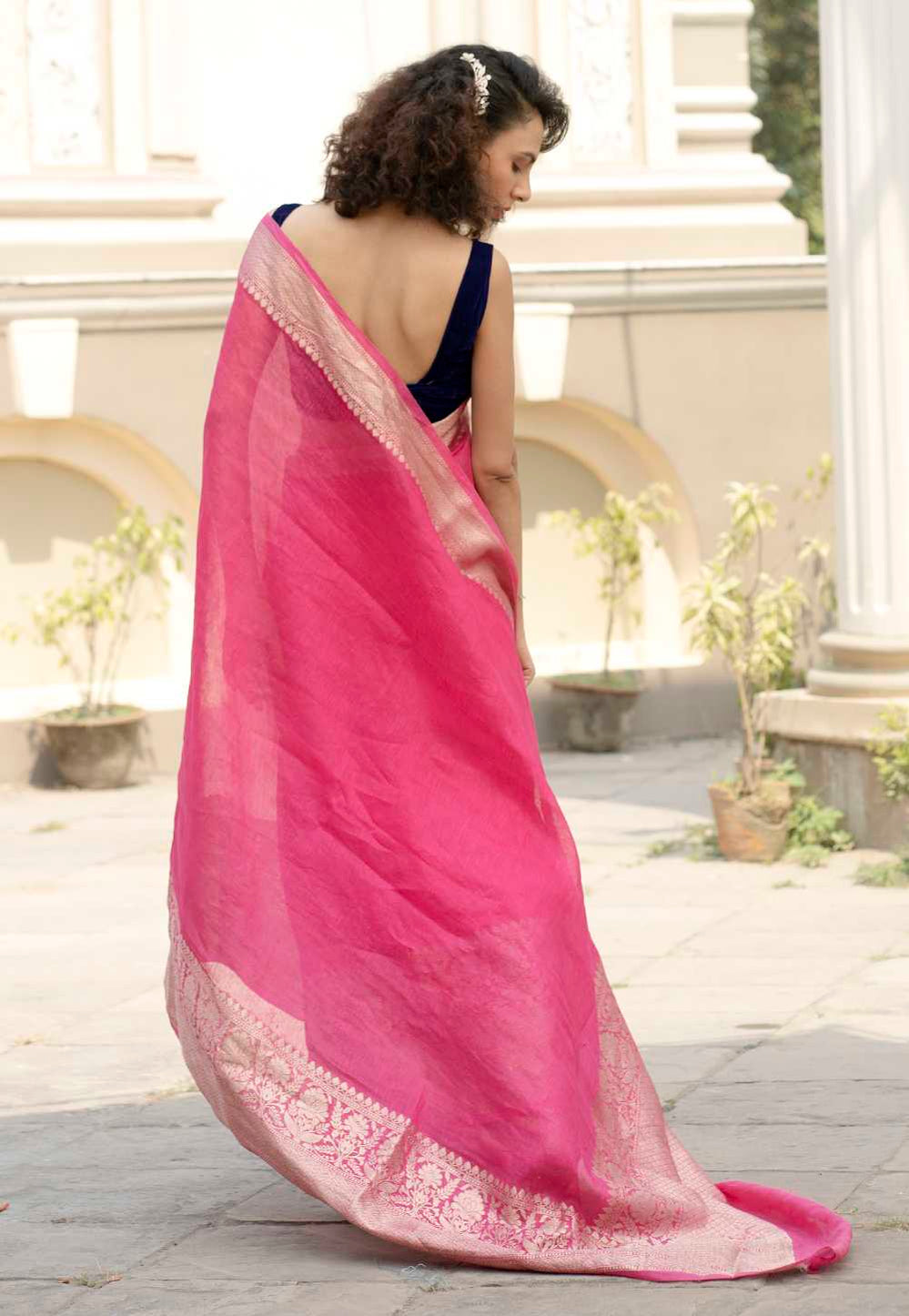 Pure Linen Banarasi Saree