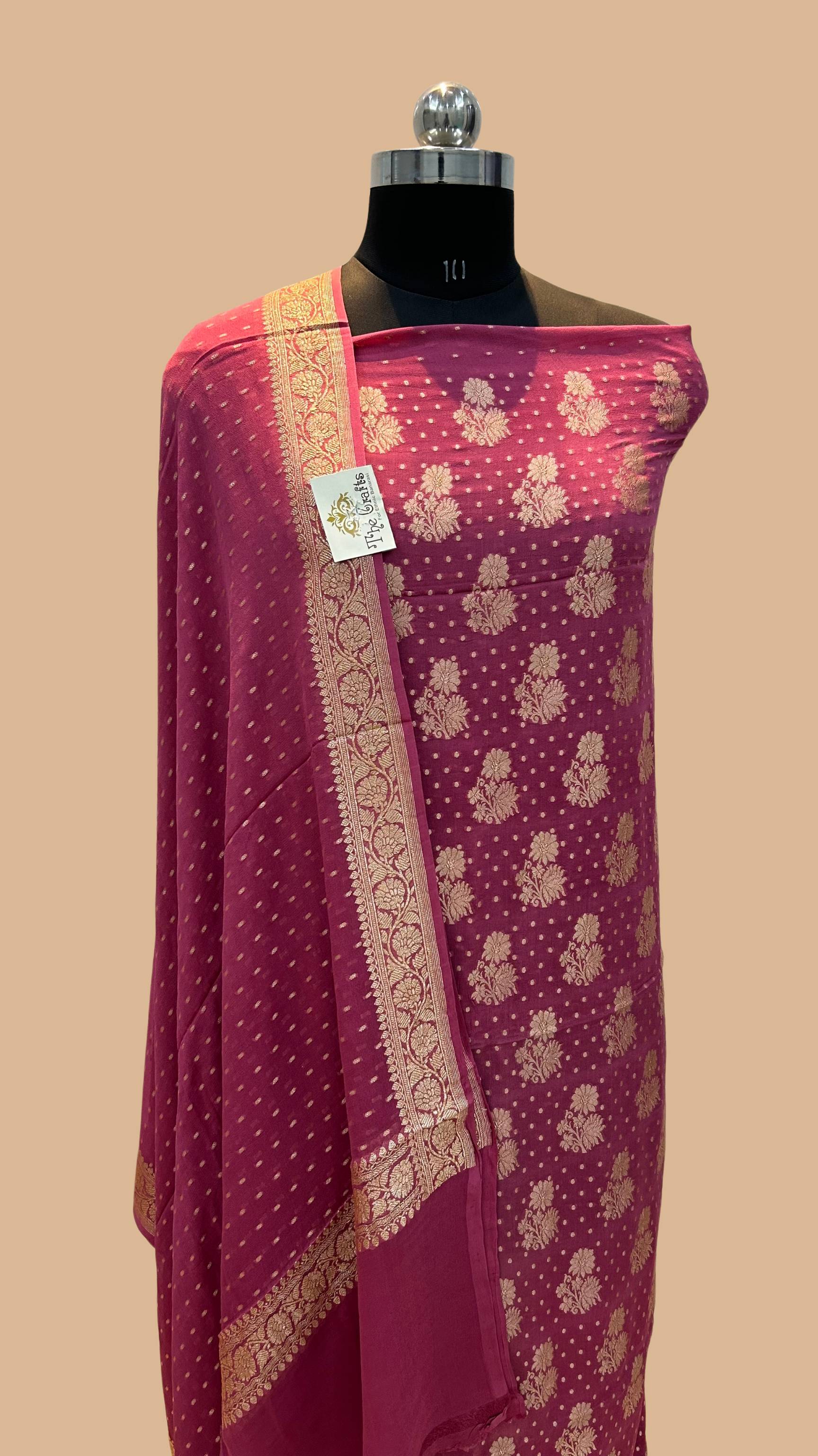 Khaddi Georgette Banarasi Dress Material