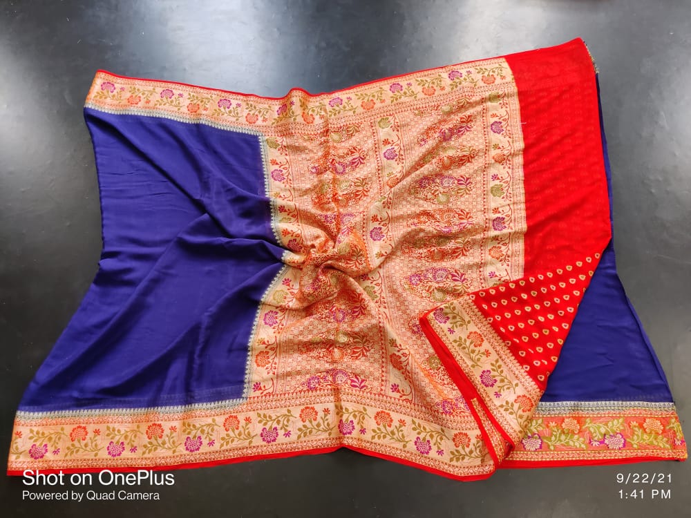 Pure Khaddi Chiffon Banarasi Saree