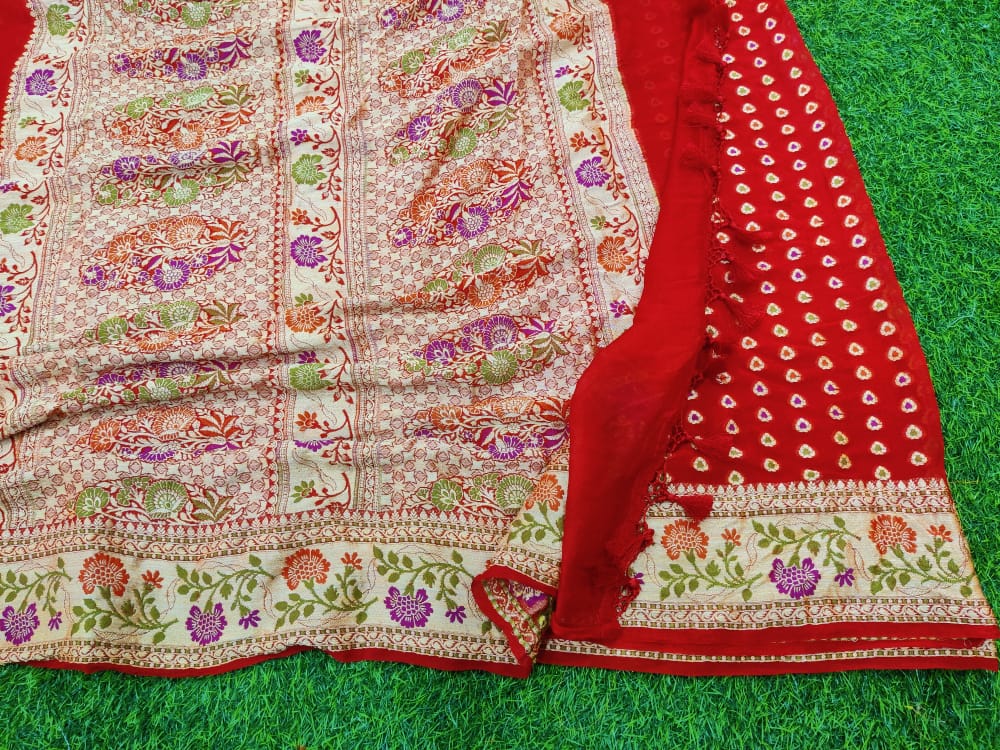 Pure Khaddi Chiffon Banarasi Saree