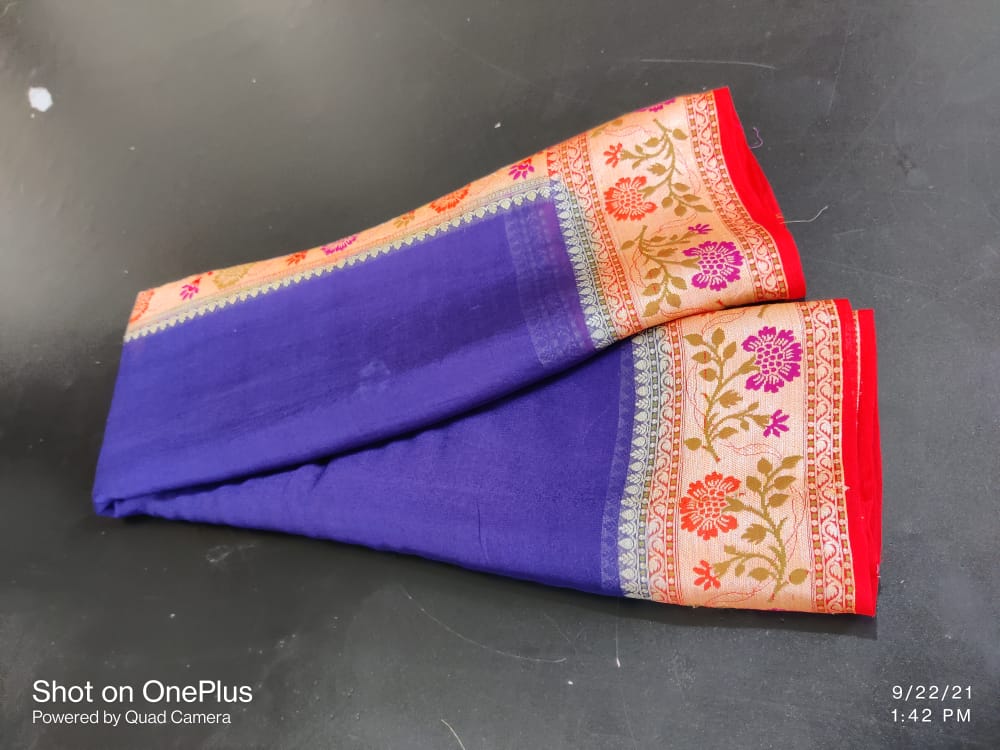 Pure Khaddi Chiffon Banarasi Saree