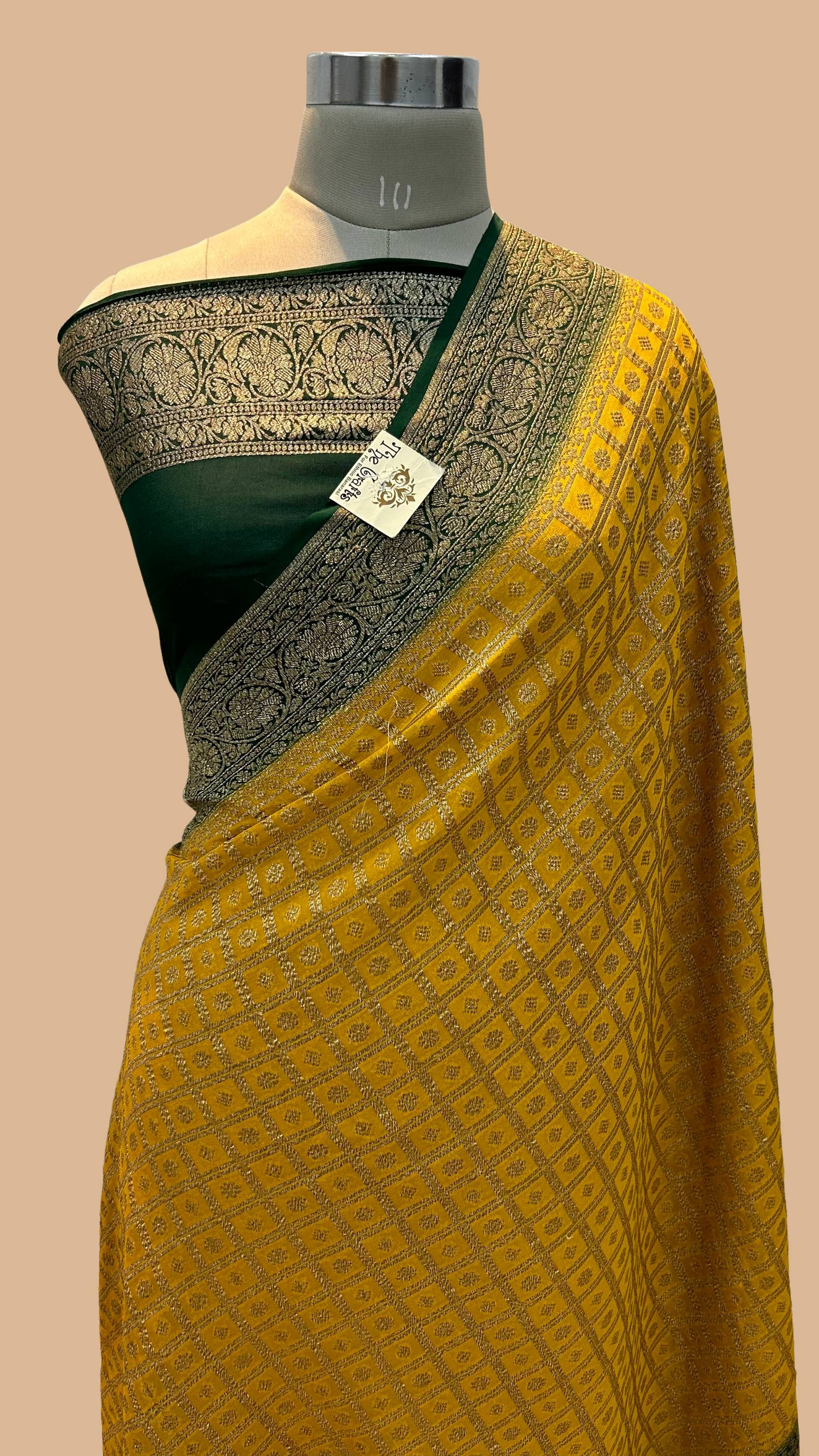 Khaddi Georgette Banarasi Saree - Antique Zari