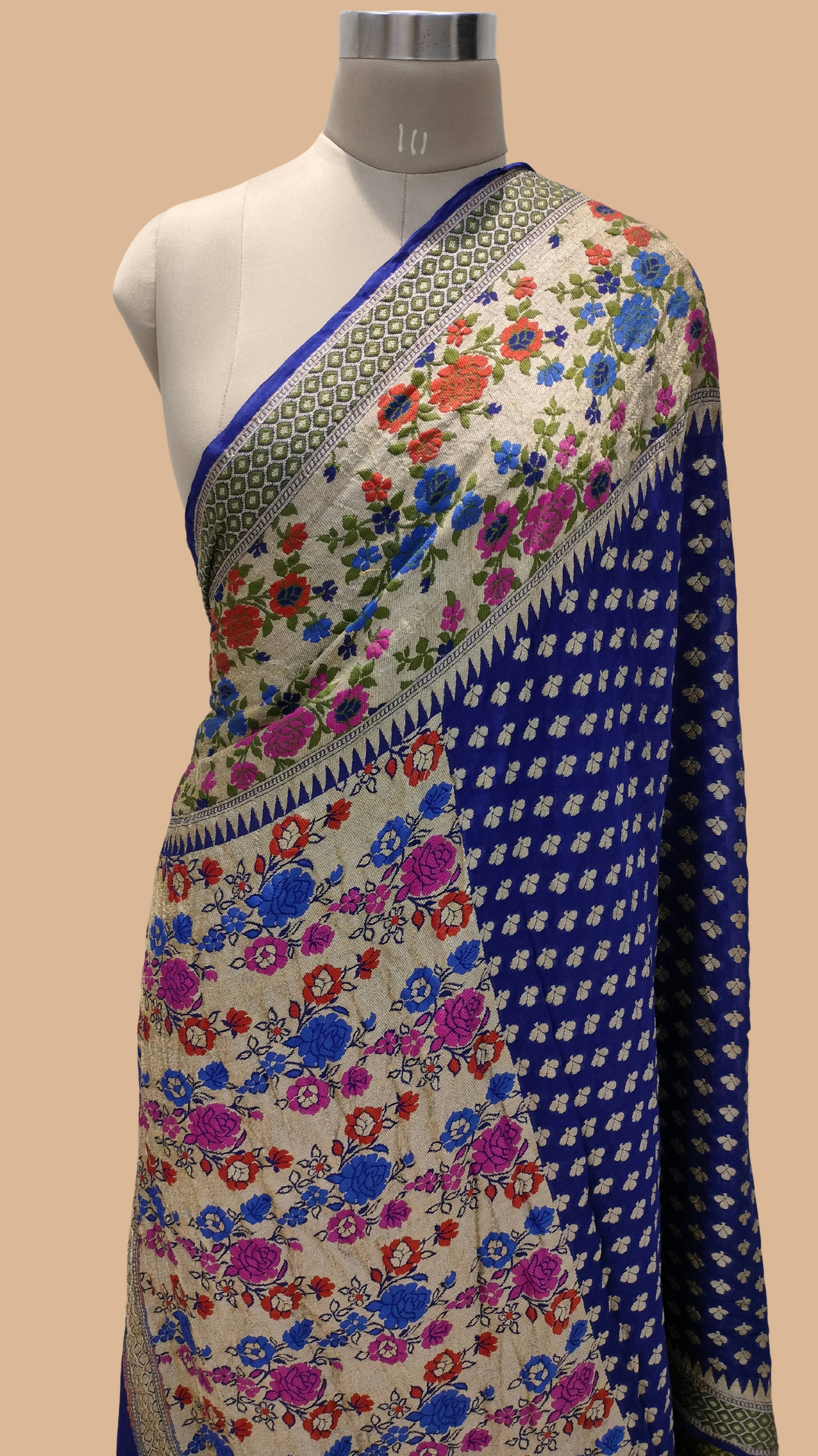 Pure Khaddi Chiffon Banarasi Saree