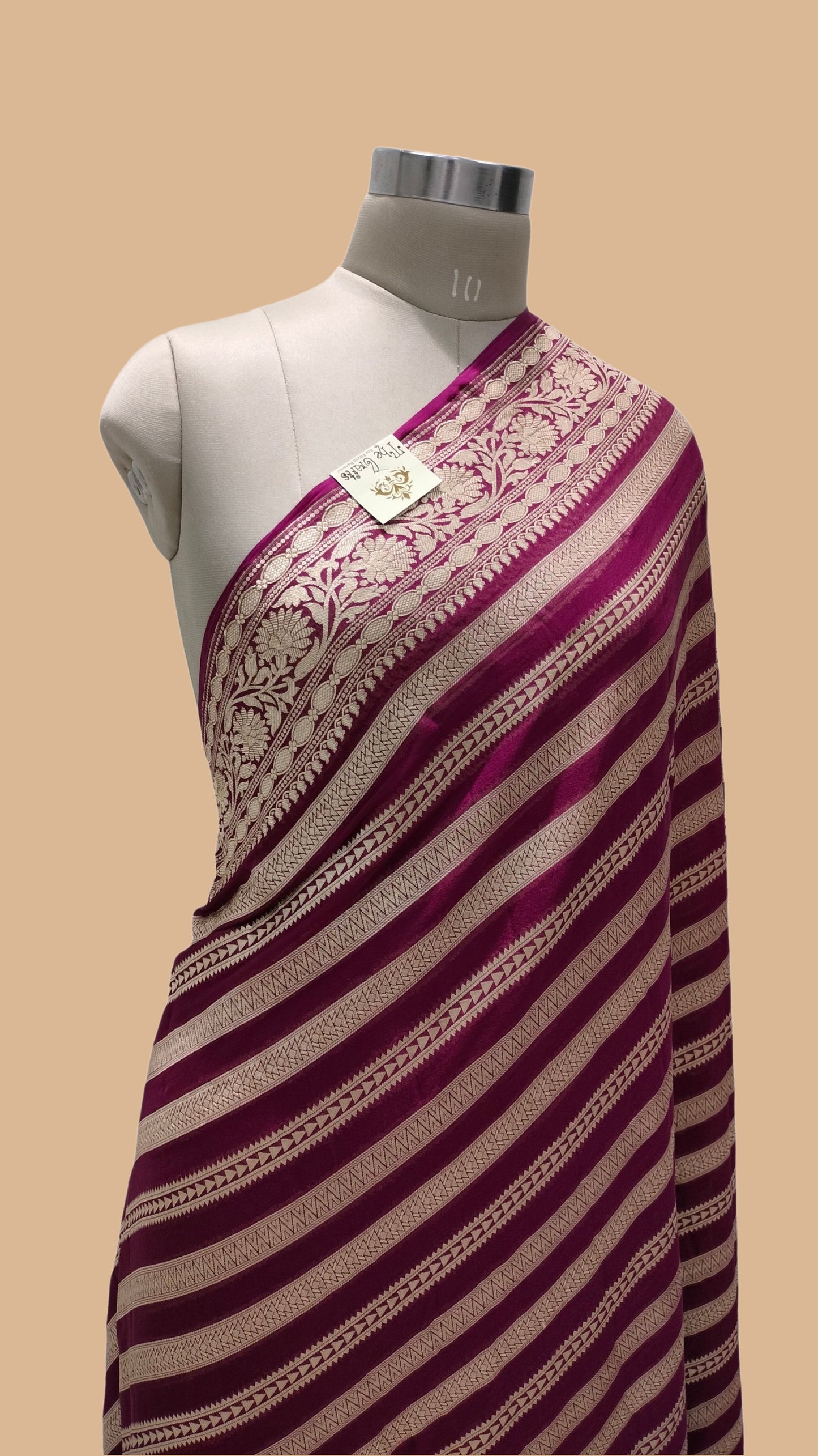 Khaddi Georgette Banarasi Saree - Water Zari