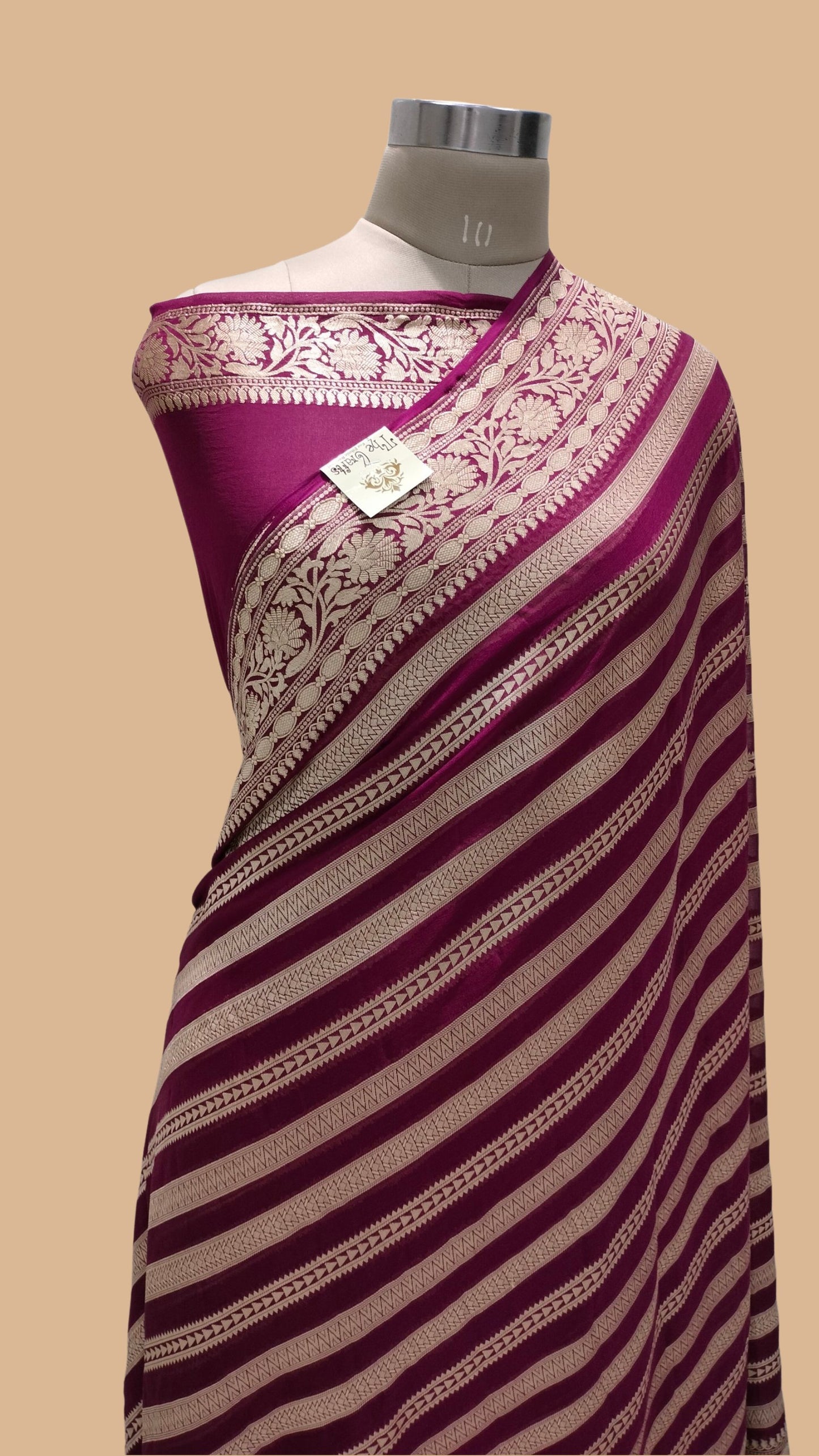 Khaddi Georgette Banarasi Saree - Water Zari