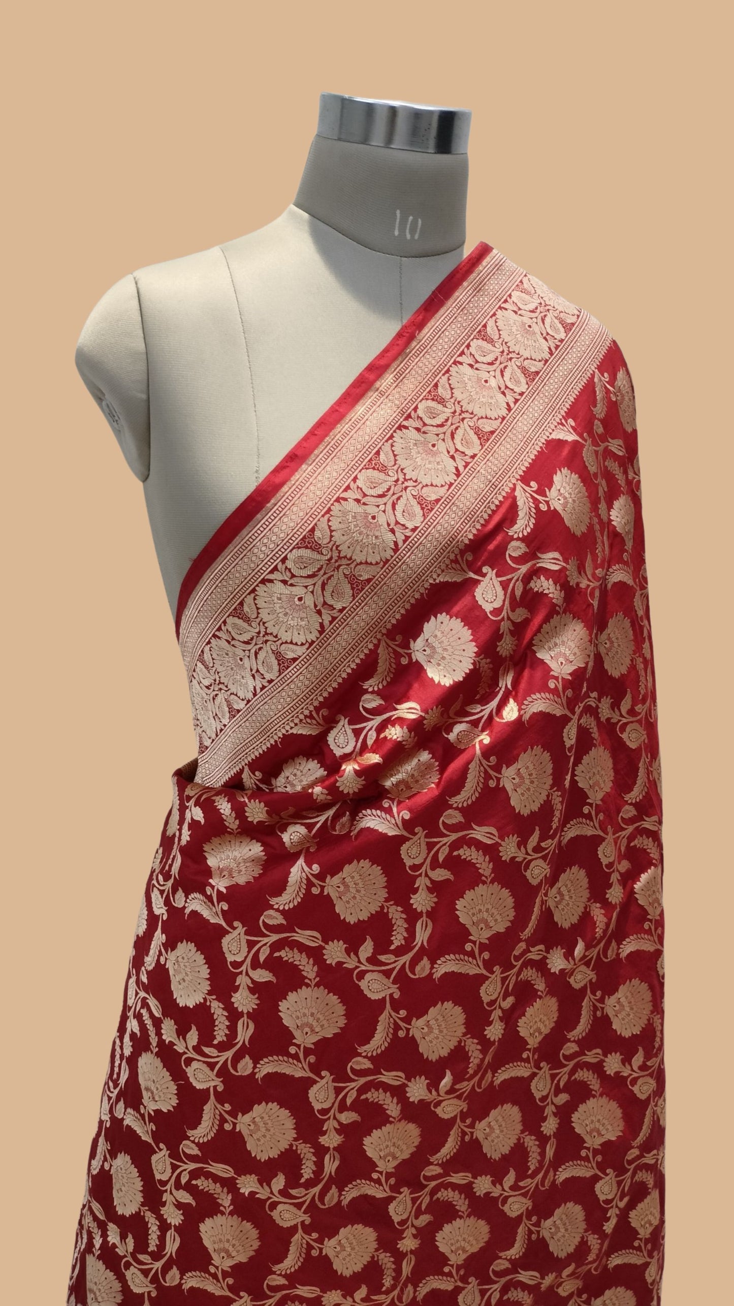 Pure Katan Silk Handloom Banarasi Saree - Jaal work