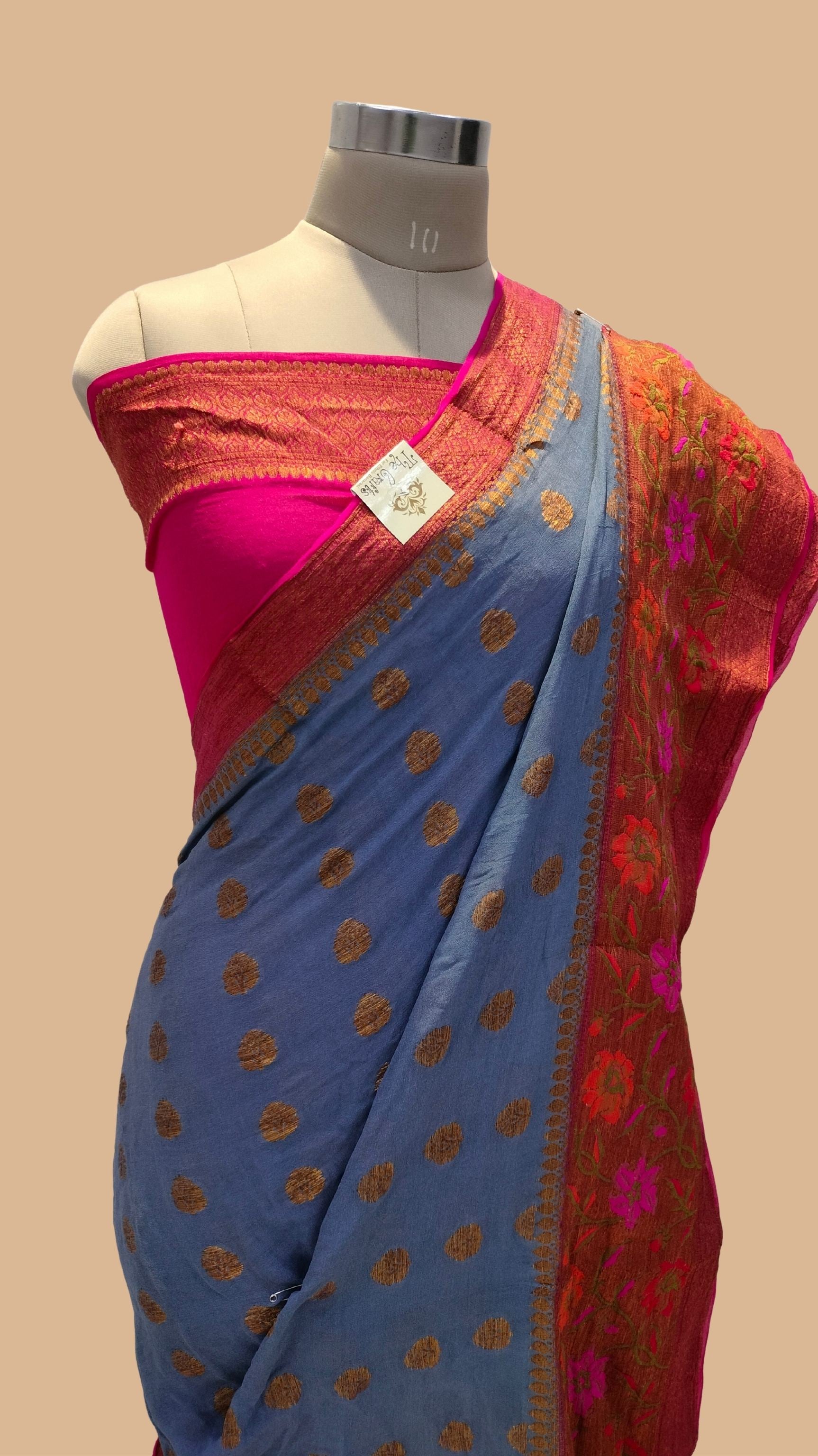 Pure Khaddi Chiffon Banarasi Saree