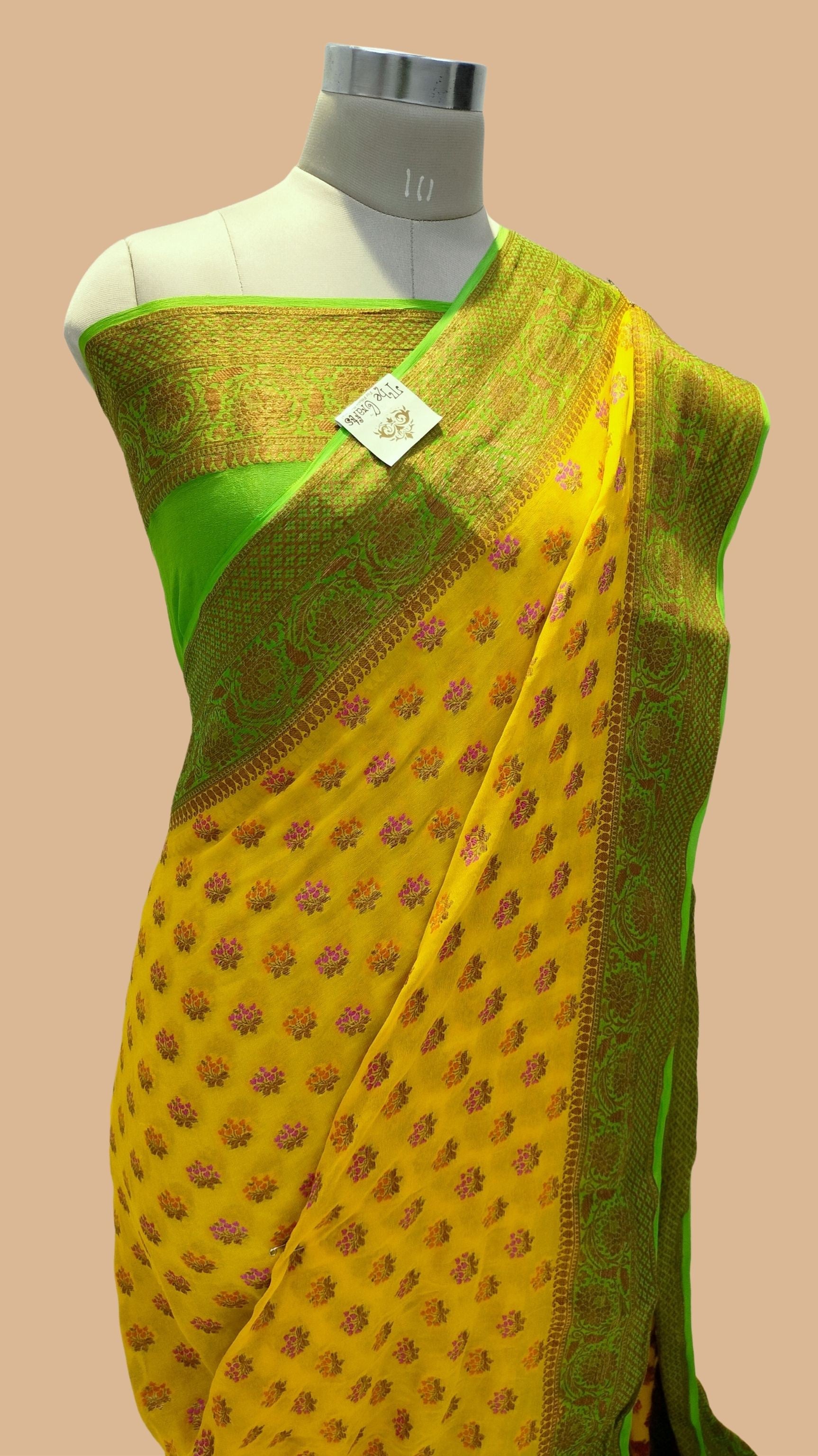 Pure Khaddi Chiffon Banarasi Saree