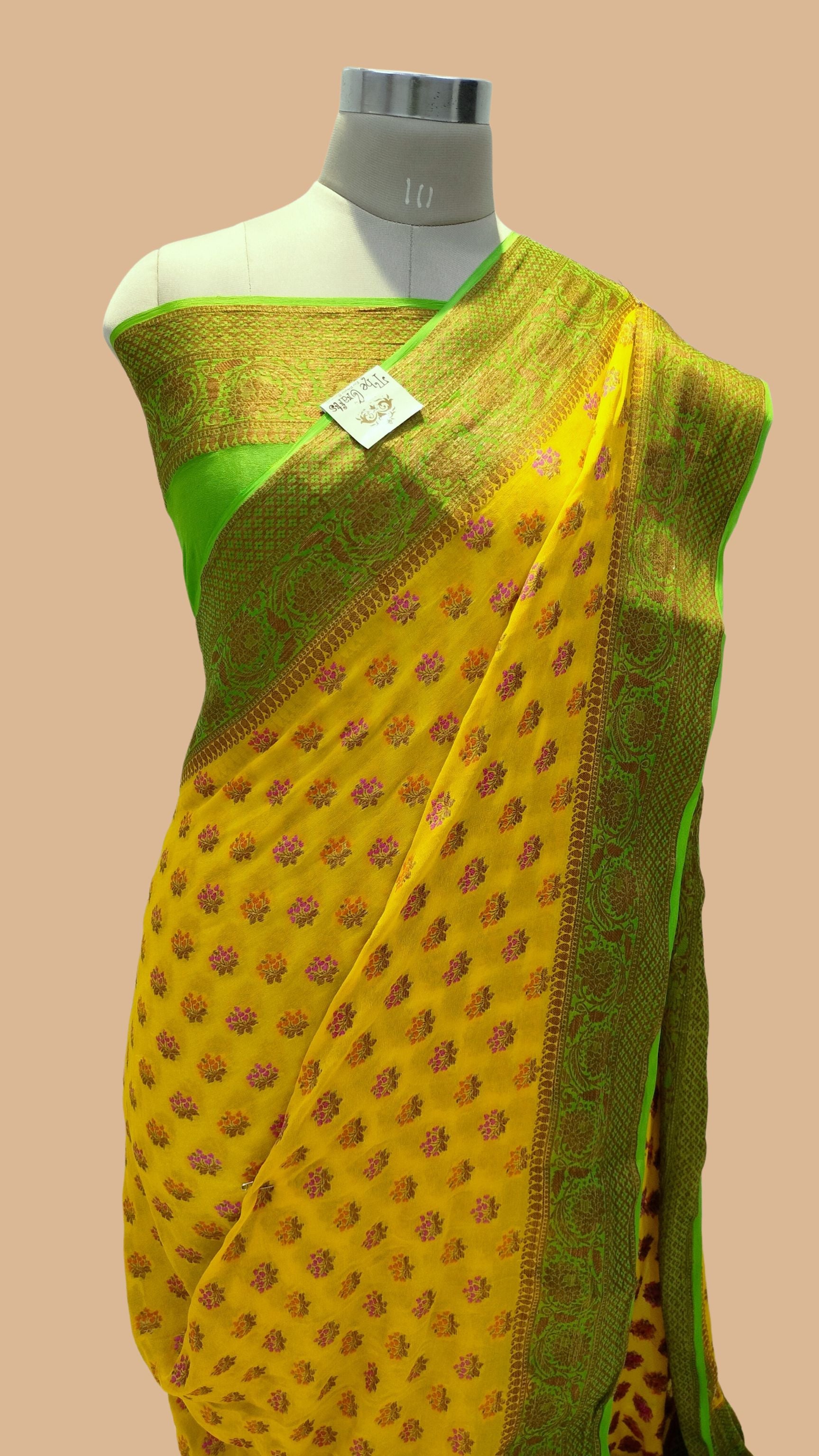 Pure Khaddi Chiffon Banarasi Saree