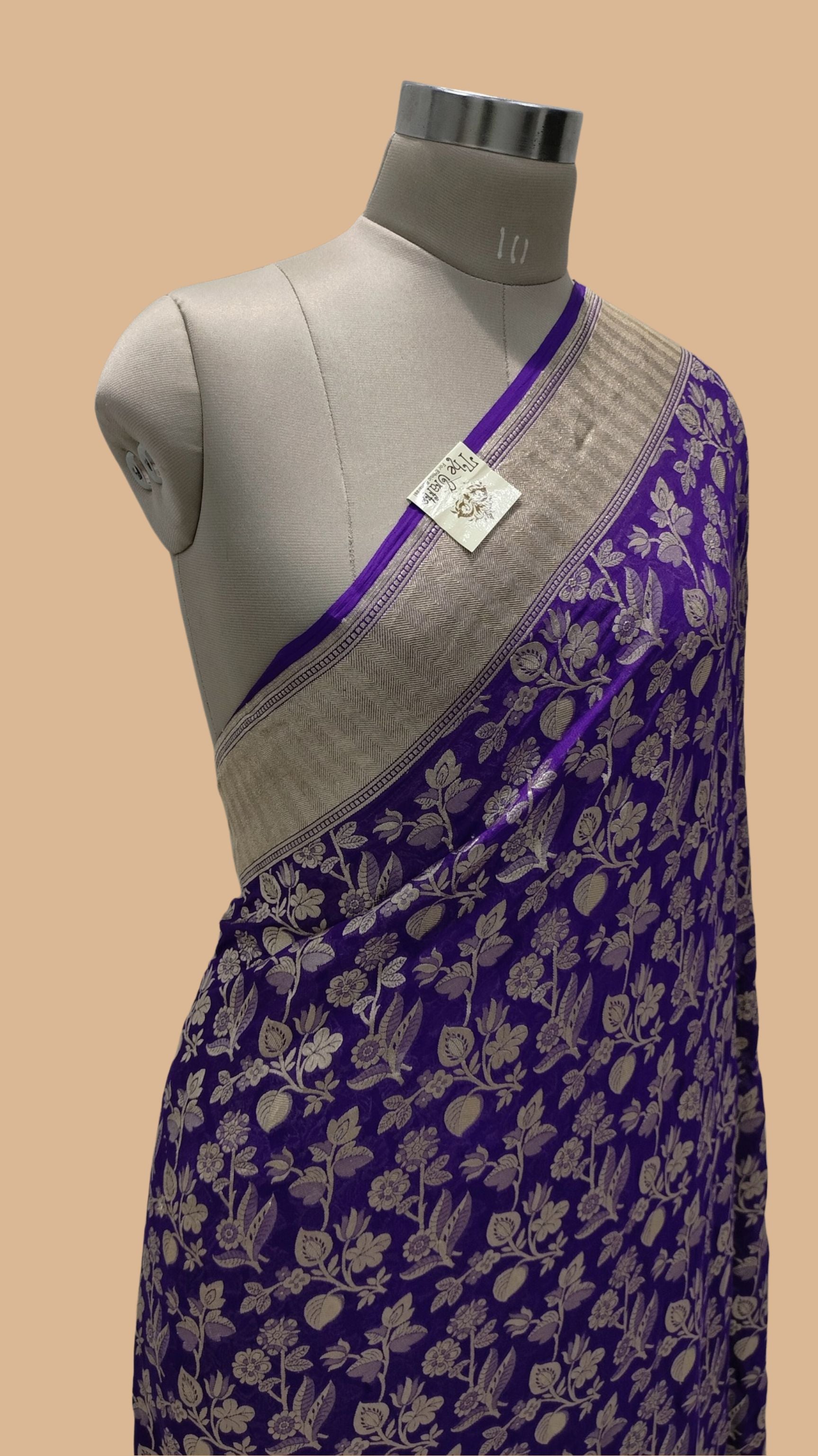 Khaddi Georgette Handloom Banarasi Saree