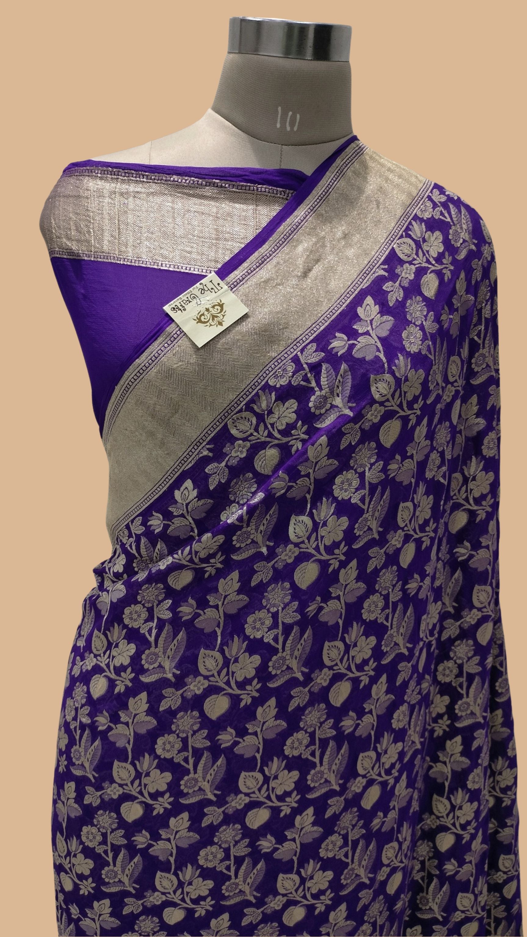 Khaddi Georgette Handloom Banarasi Saree