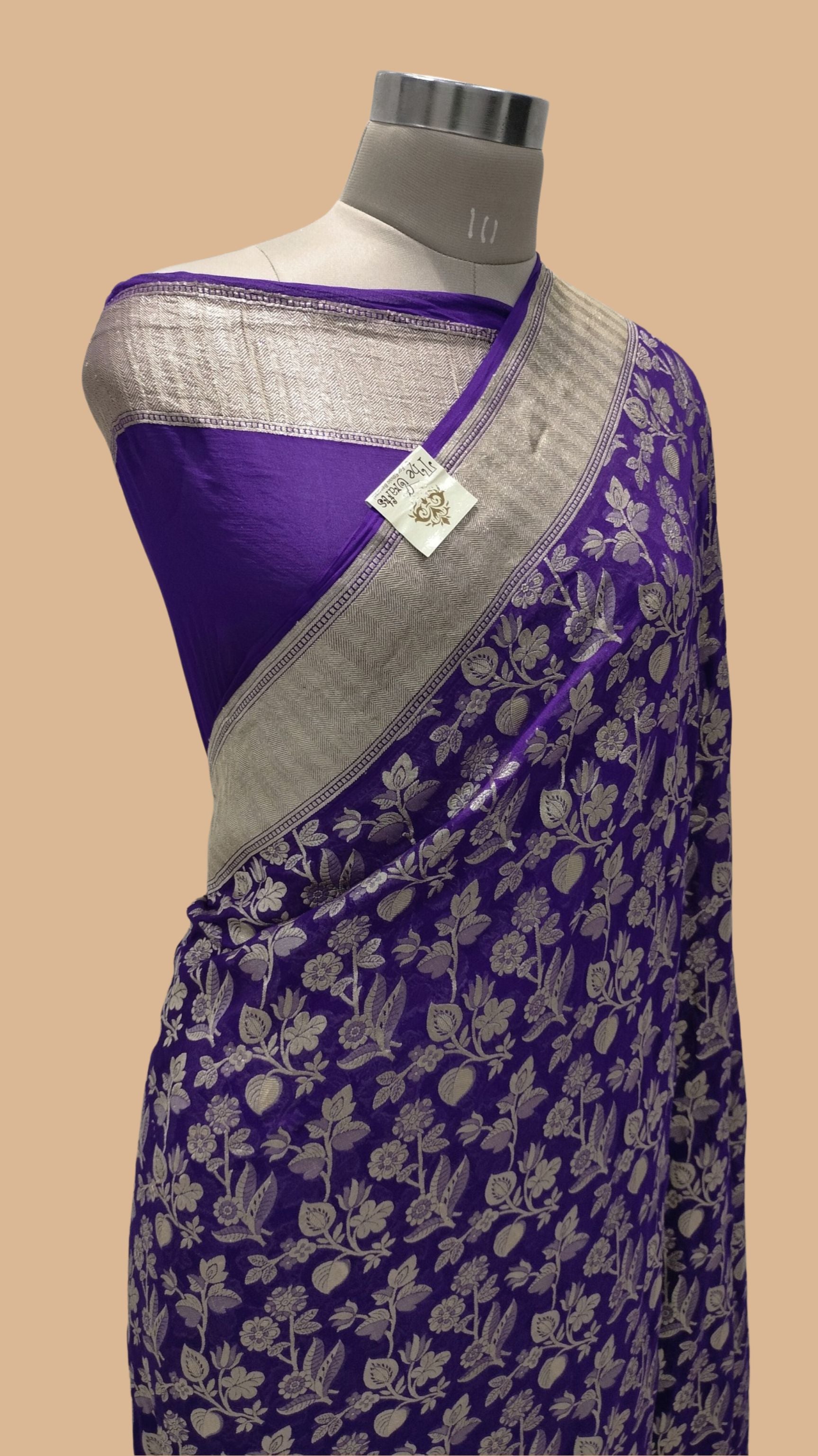Khaddi Georgette Handloom Banarasi Saree