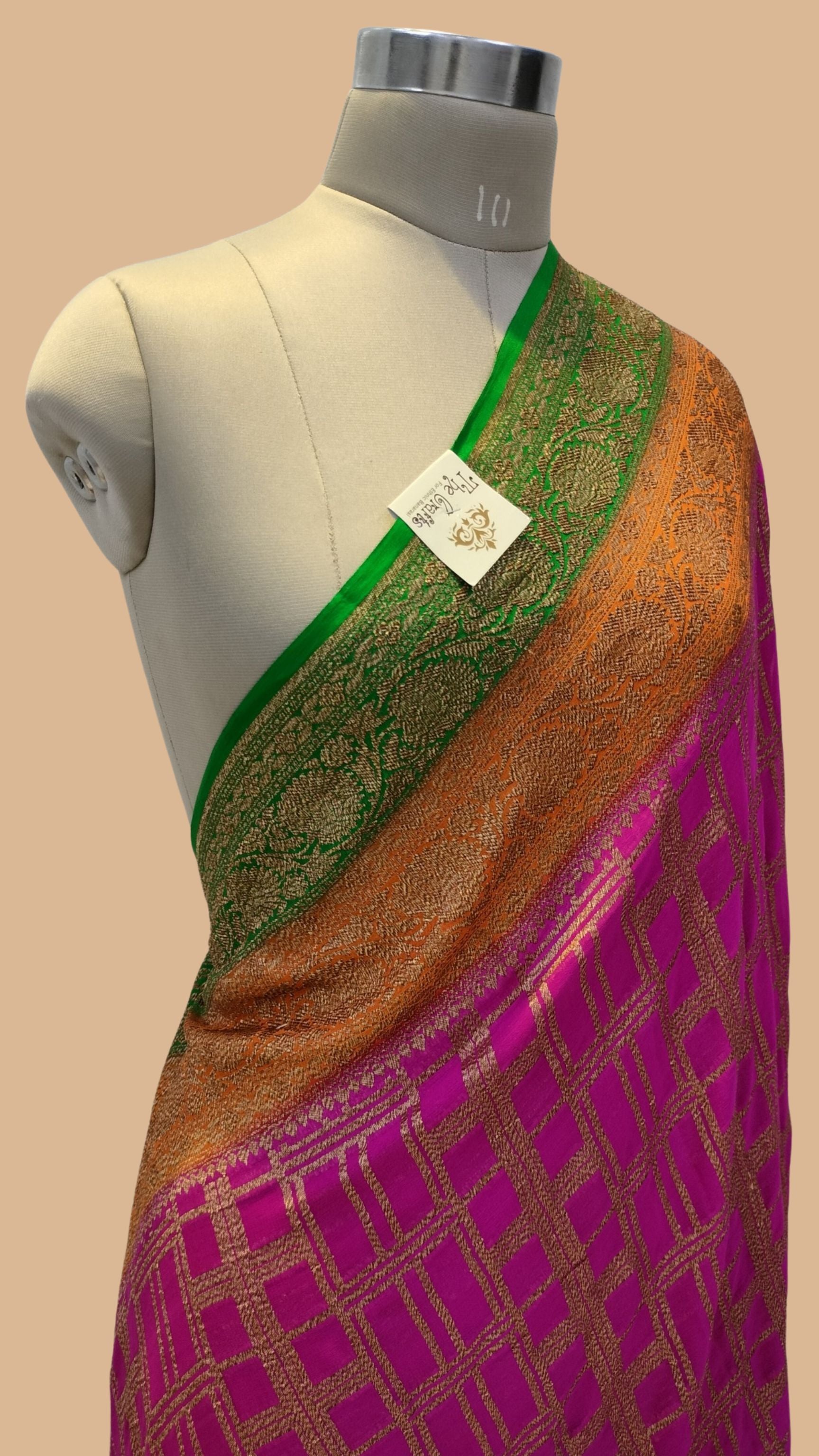 Khaddi Georgette Banarasi Saree - Antique Zari