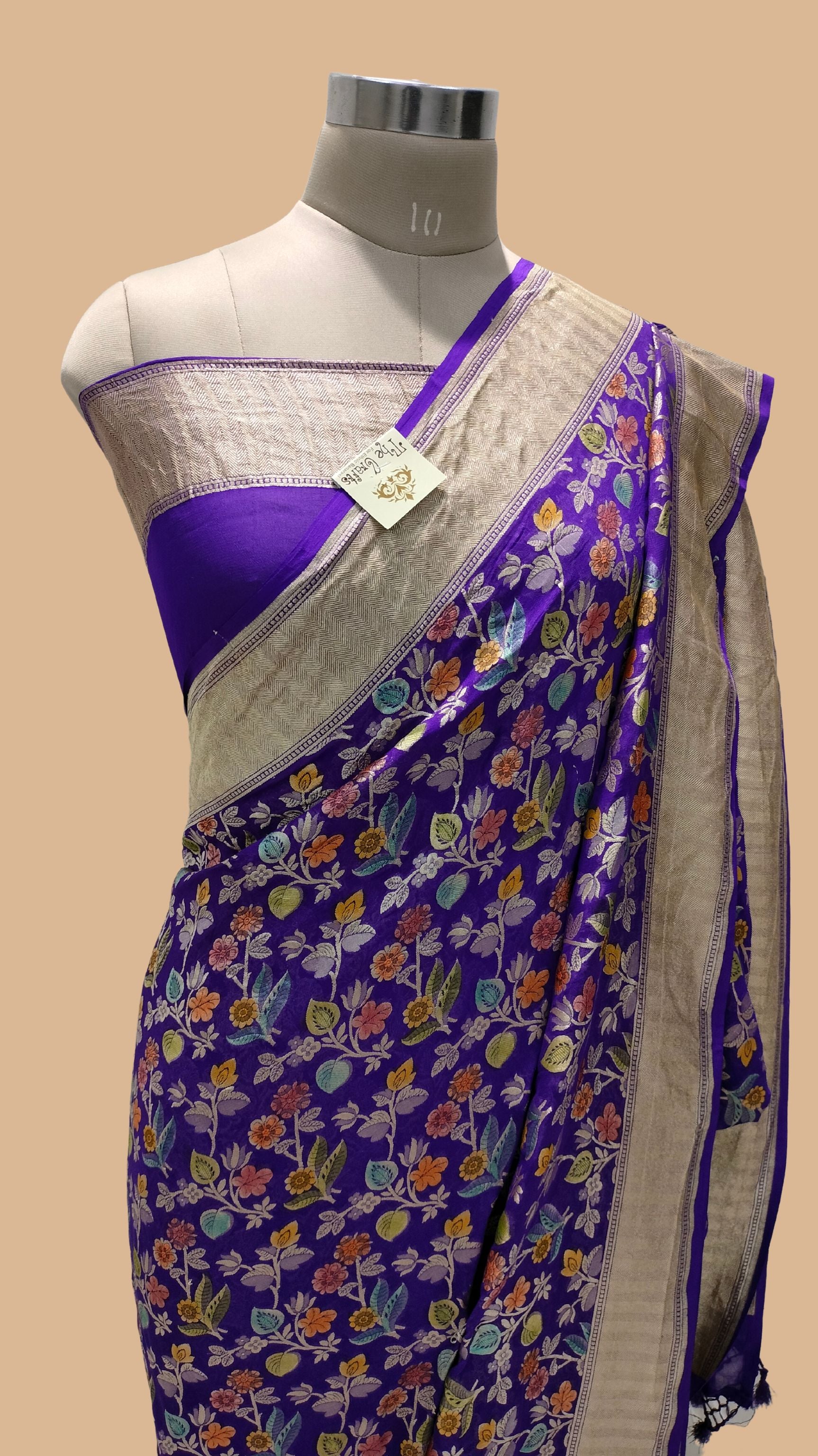Khaddi Georgette Handloom Banarasi Saree